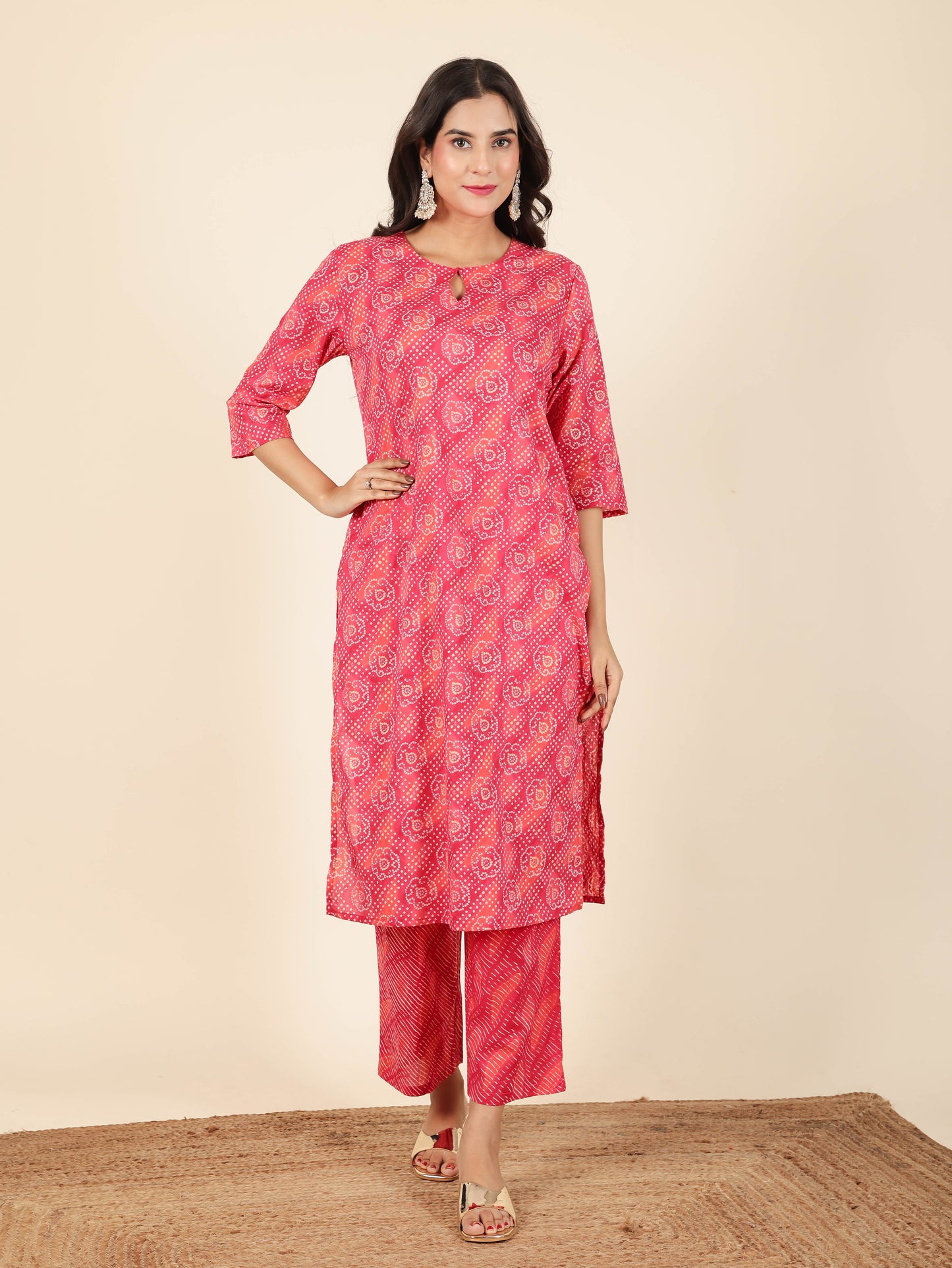 Soft Cotton Bandhani Kurta