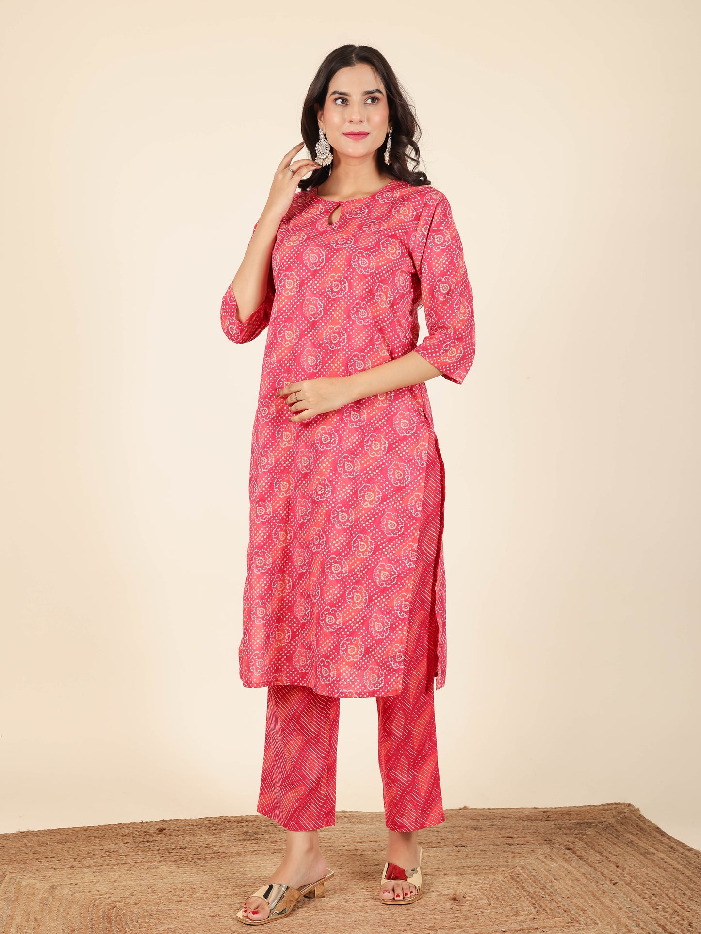 Soft Cotton Bandhani Kurta