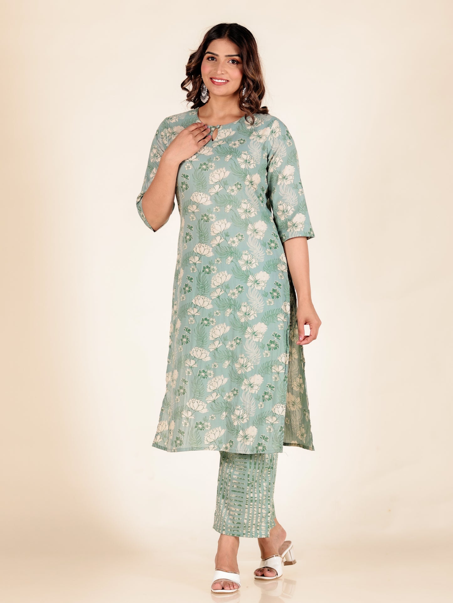 Soft Cotton Floral Kurta