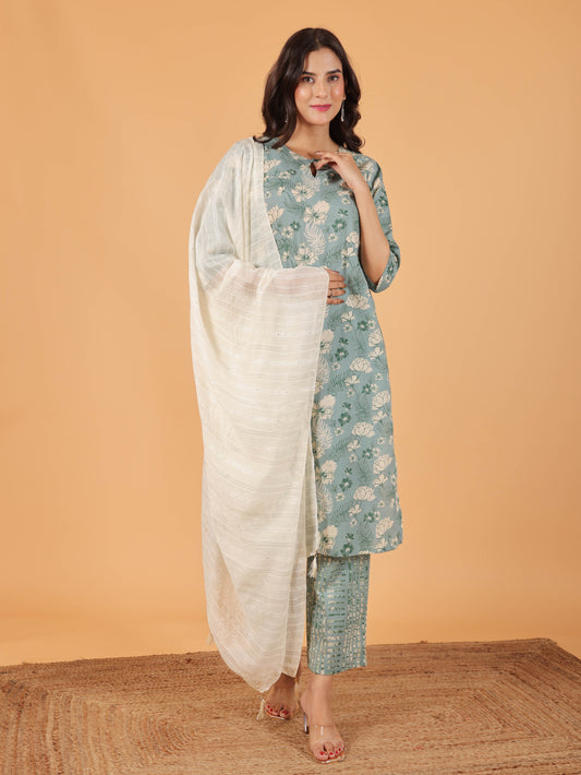 Chanderi Woven Design White Dupatta