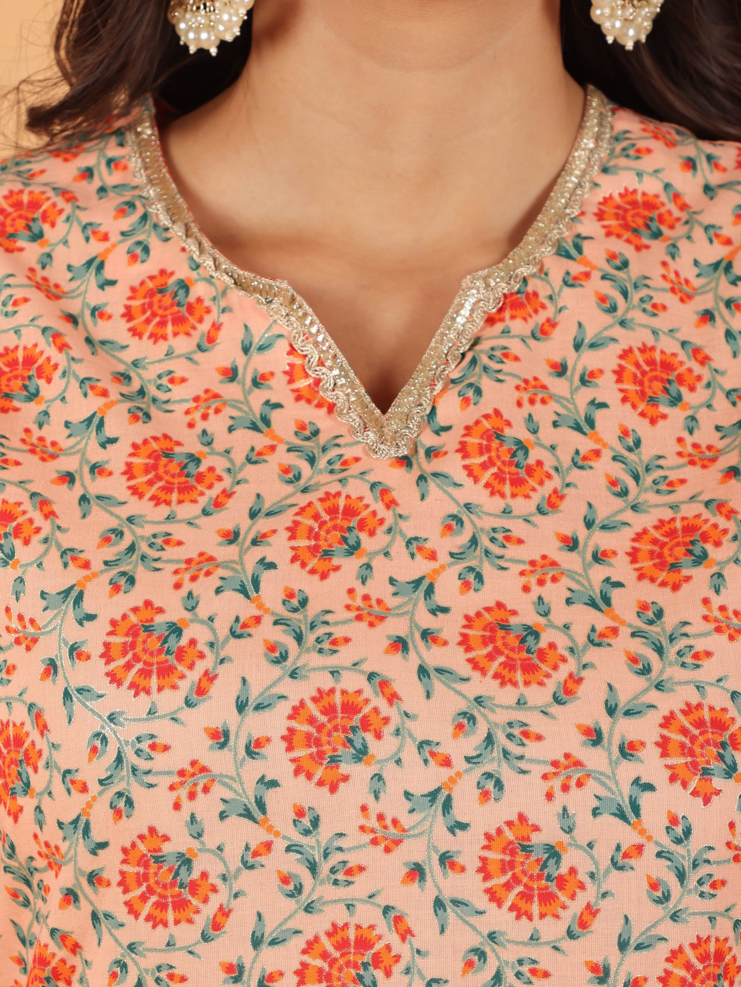 Soft Cotton Floral Kurta