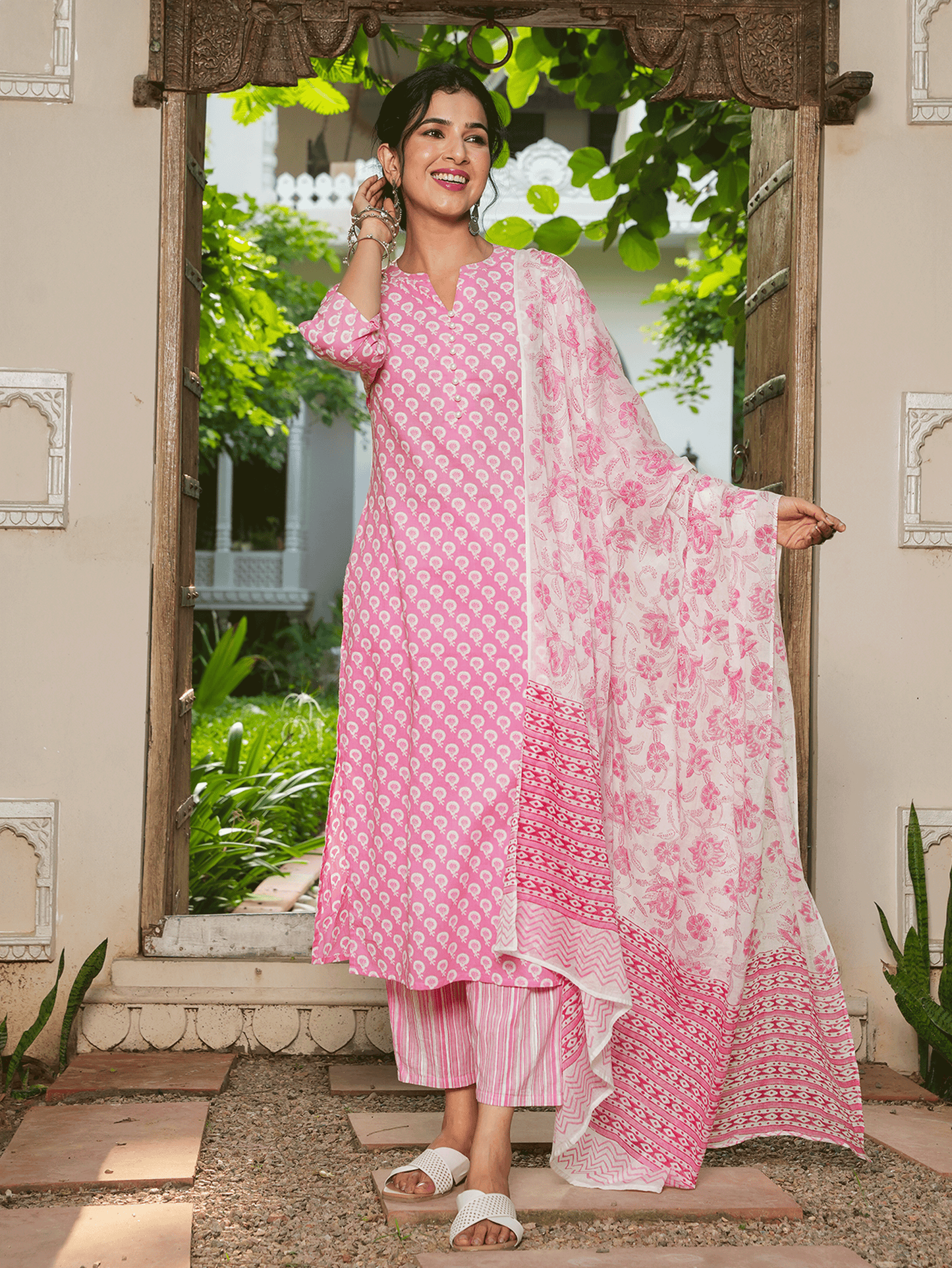 Soft Cotton Floral Kurta