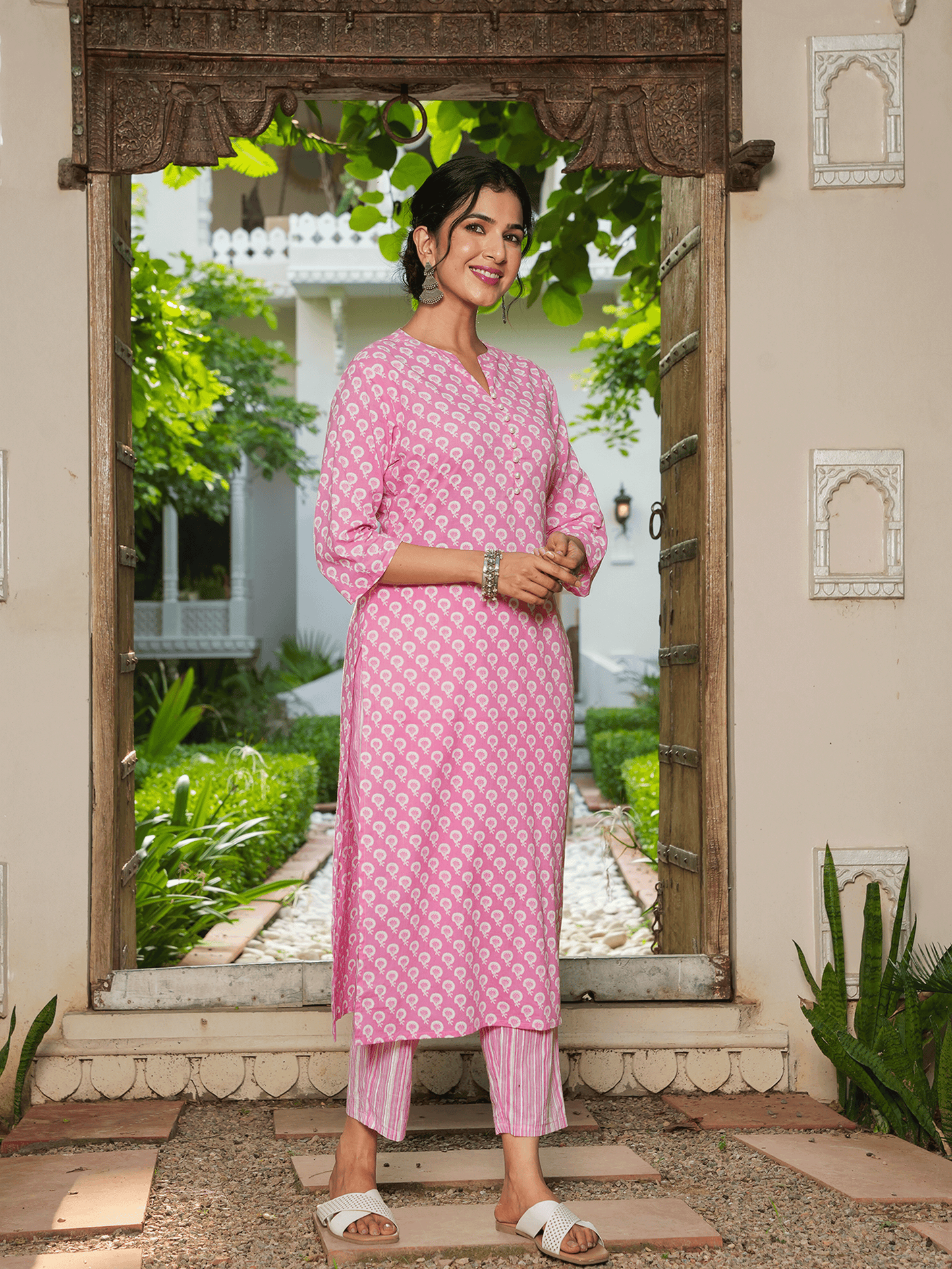 Soft Cotton Floral Kurta