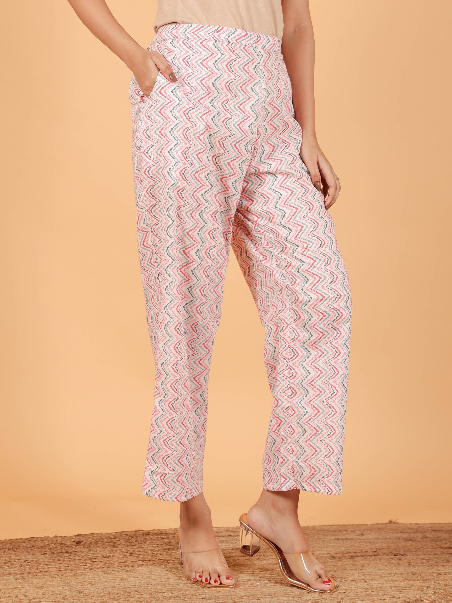 Soft Cotton Floral Straight Pink Kurta