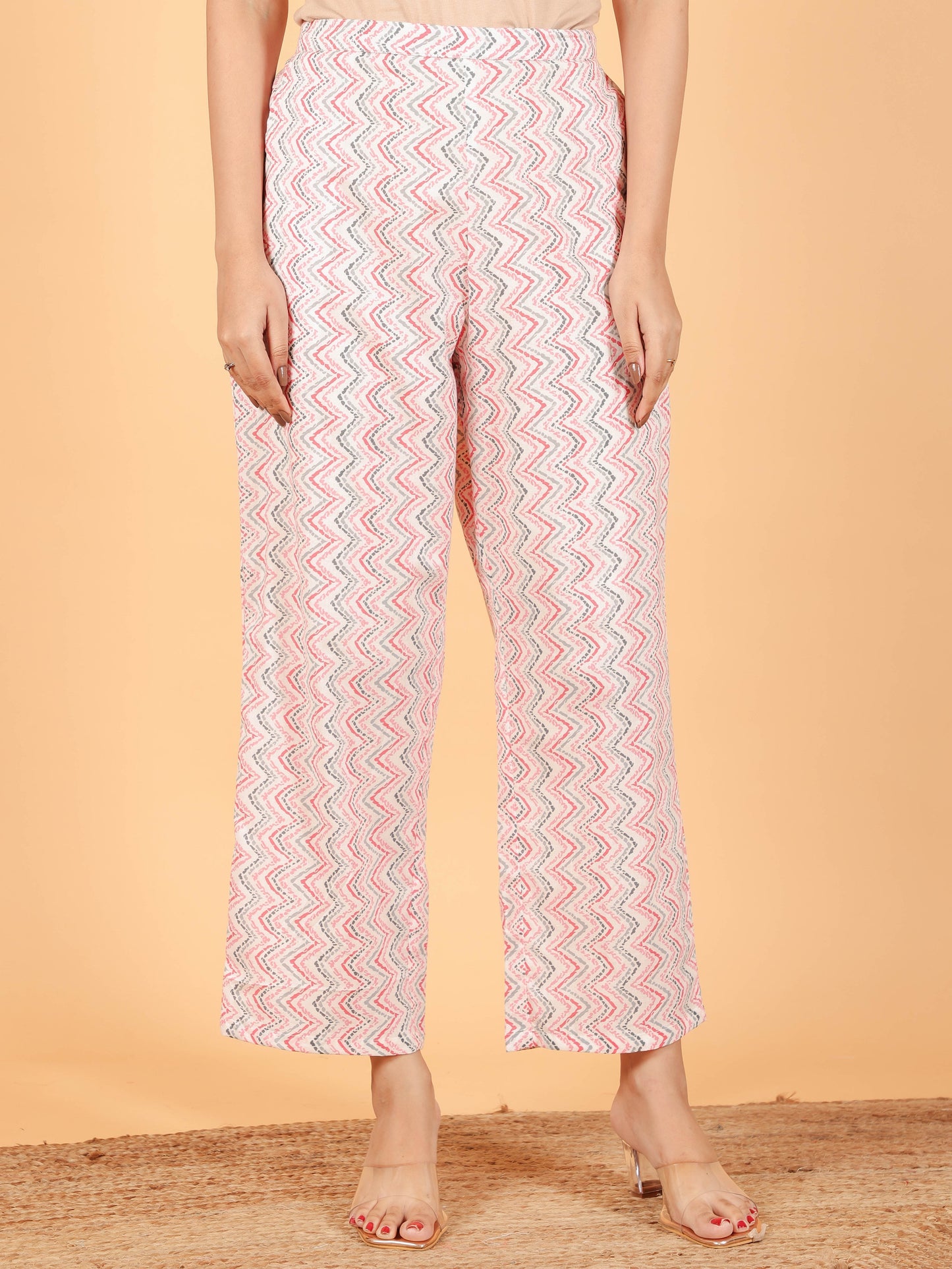 Soft Cotton Floral Straight Pink Kurta