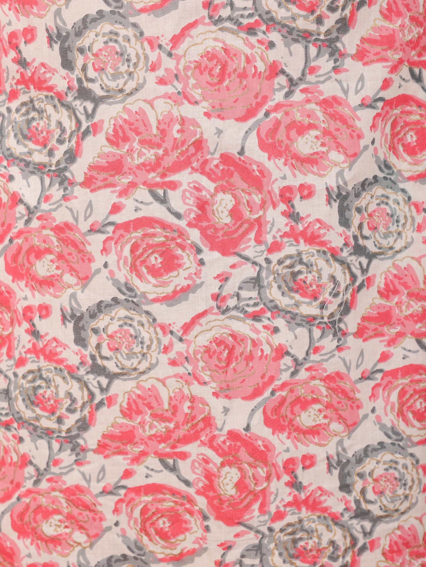 Soft Cotton Floral Straight Pink Kurta