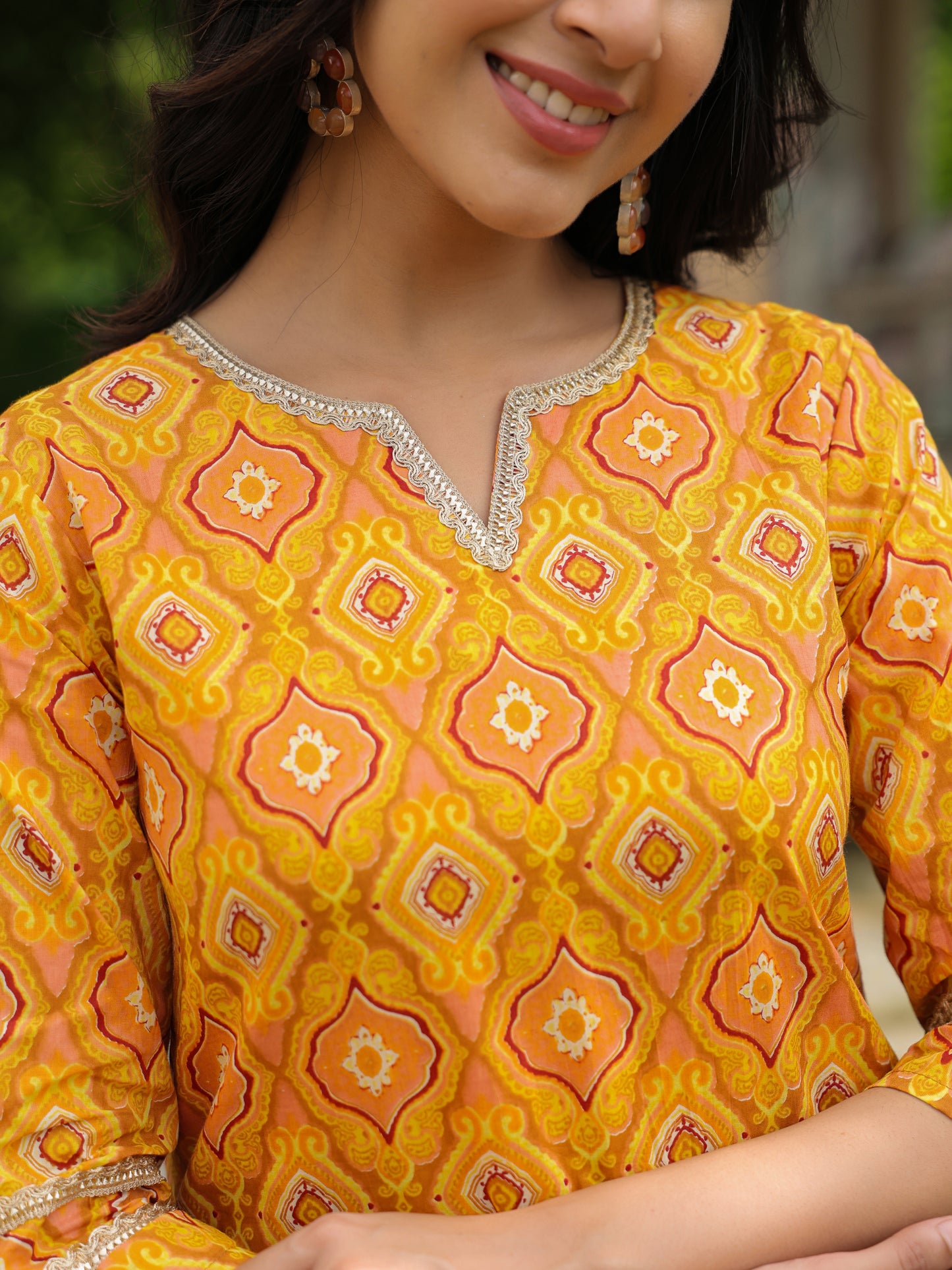 Soft Cotton Geometric Kurta