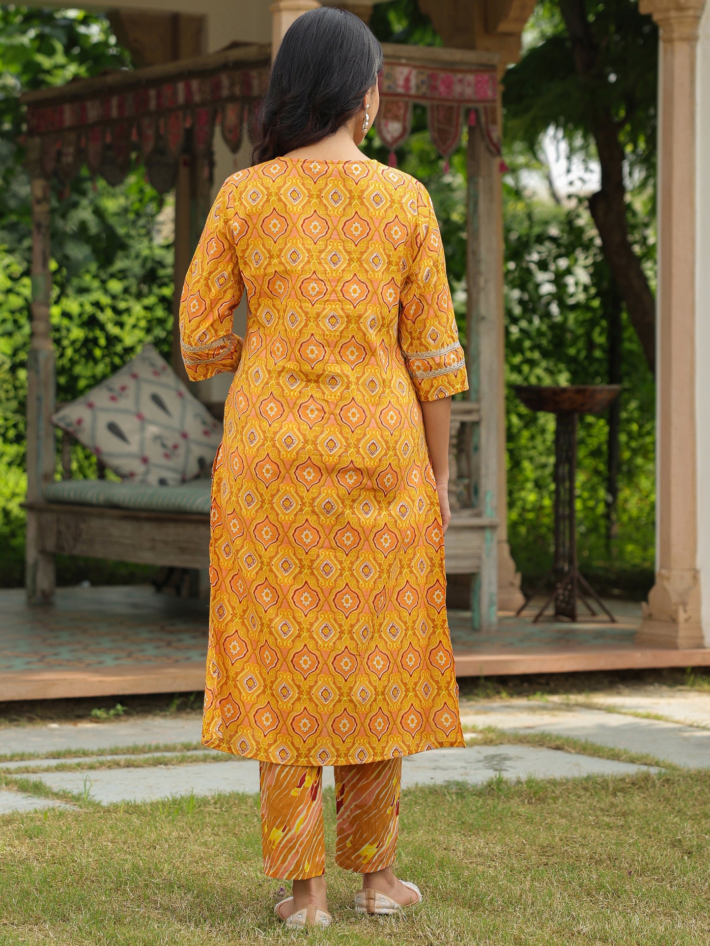 Soft Cotton Geometric Kurta