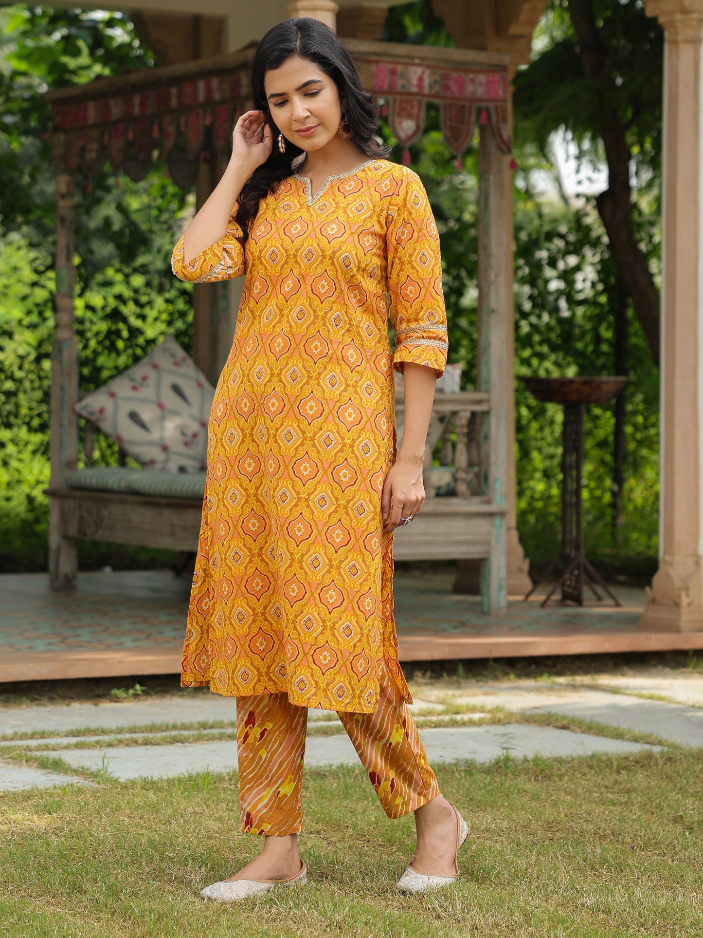 Soft Cotton Geometric Kurta