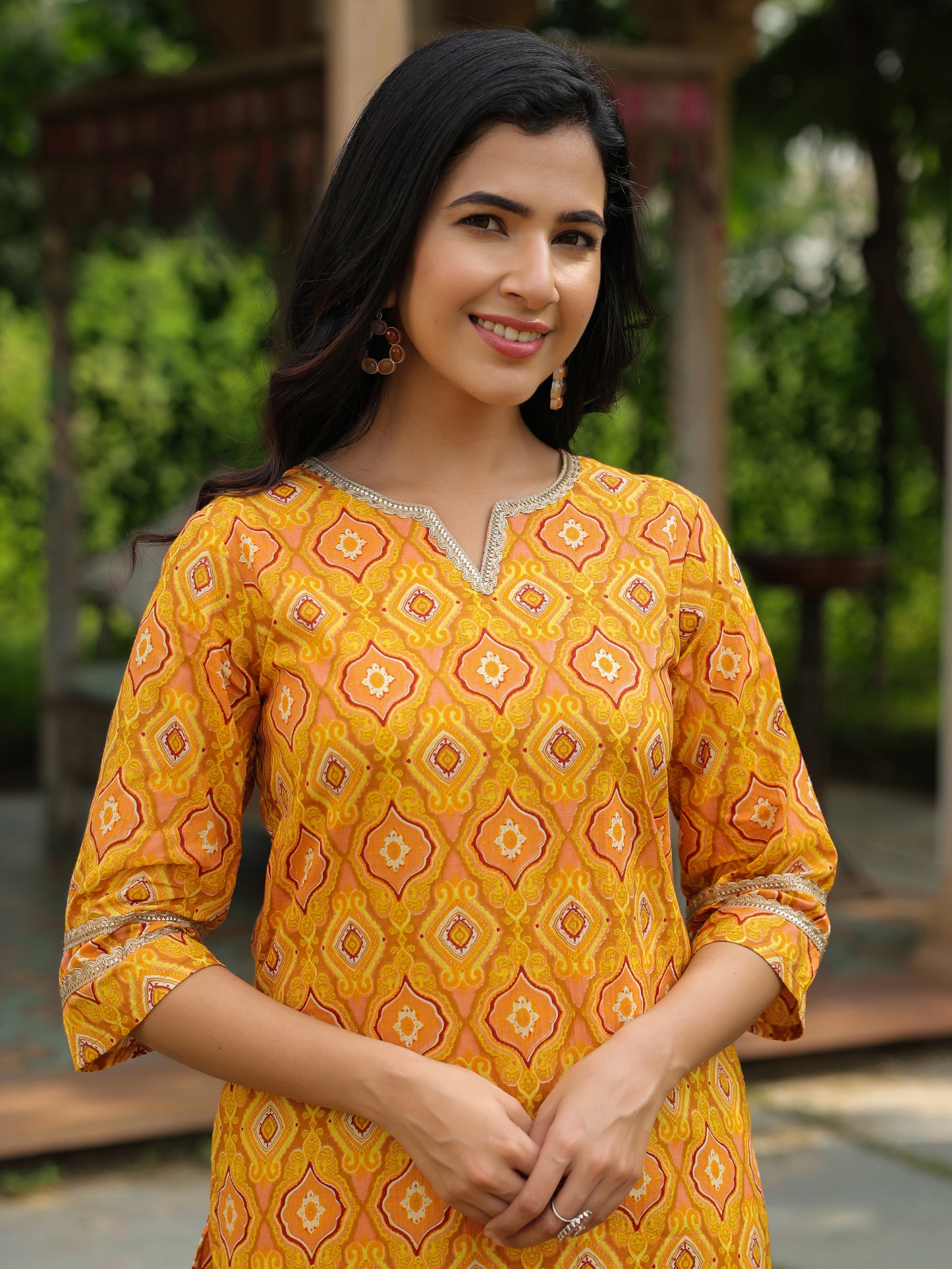 Soft Cotton Geometric Kurta