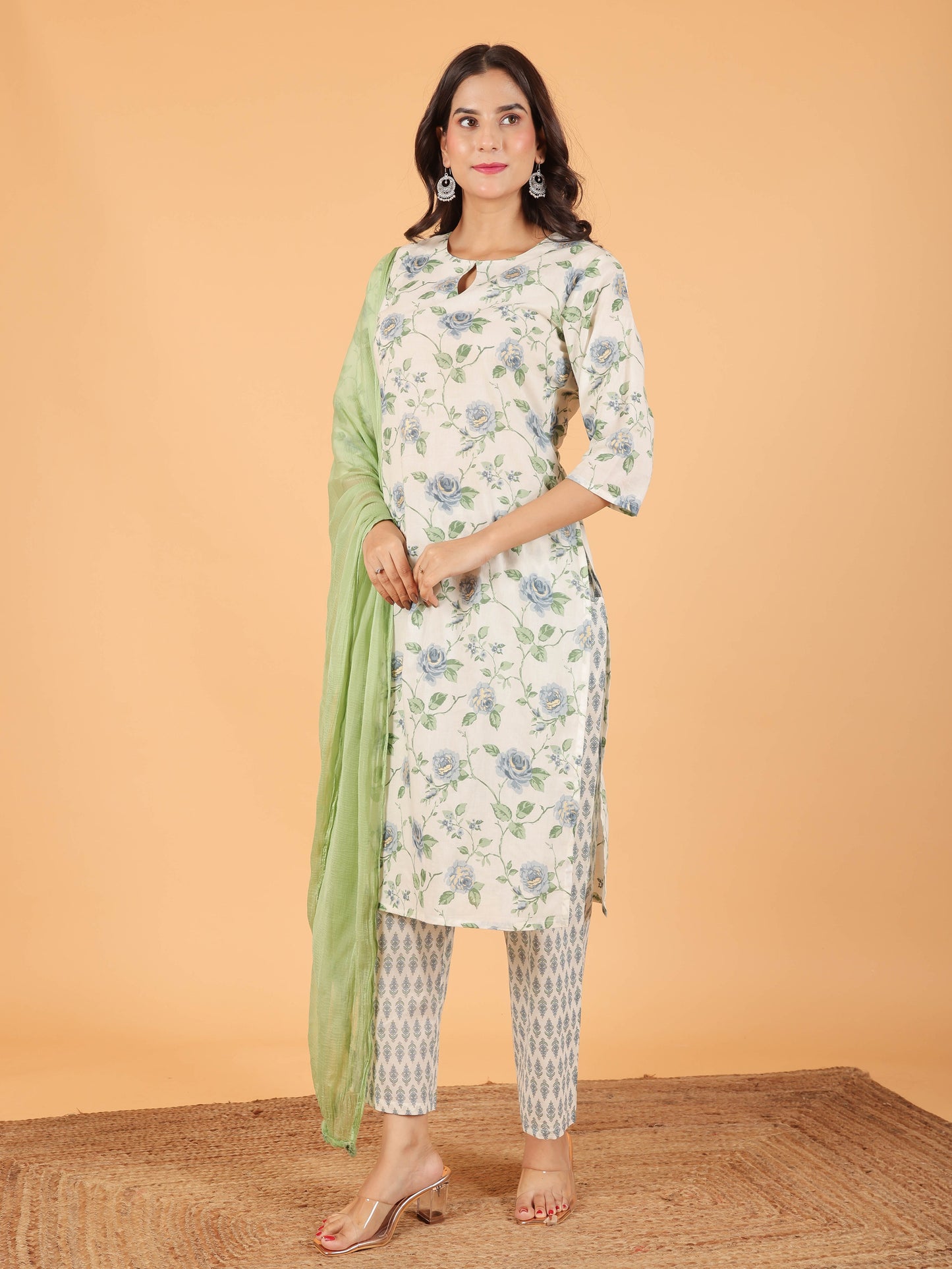 Soft Cotton Floral Kurta