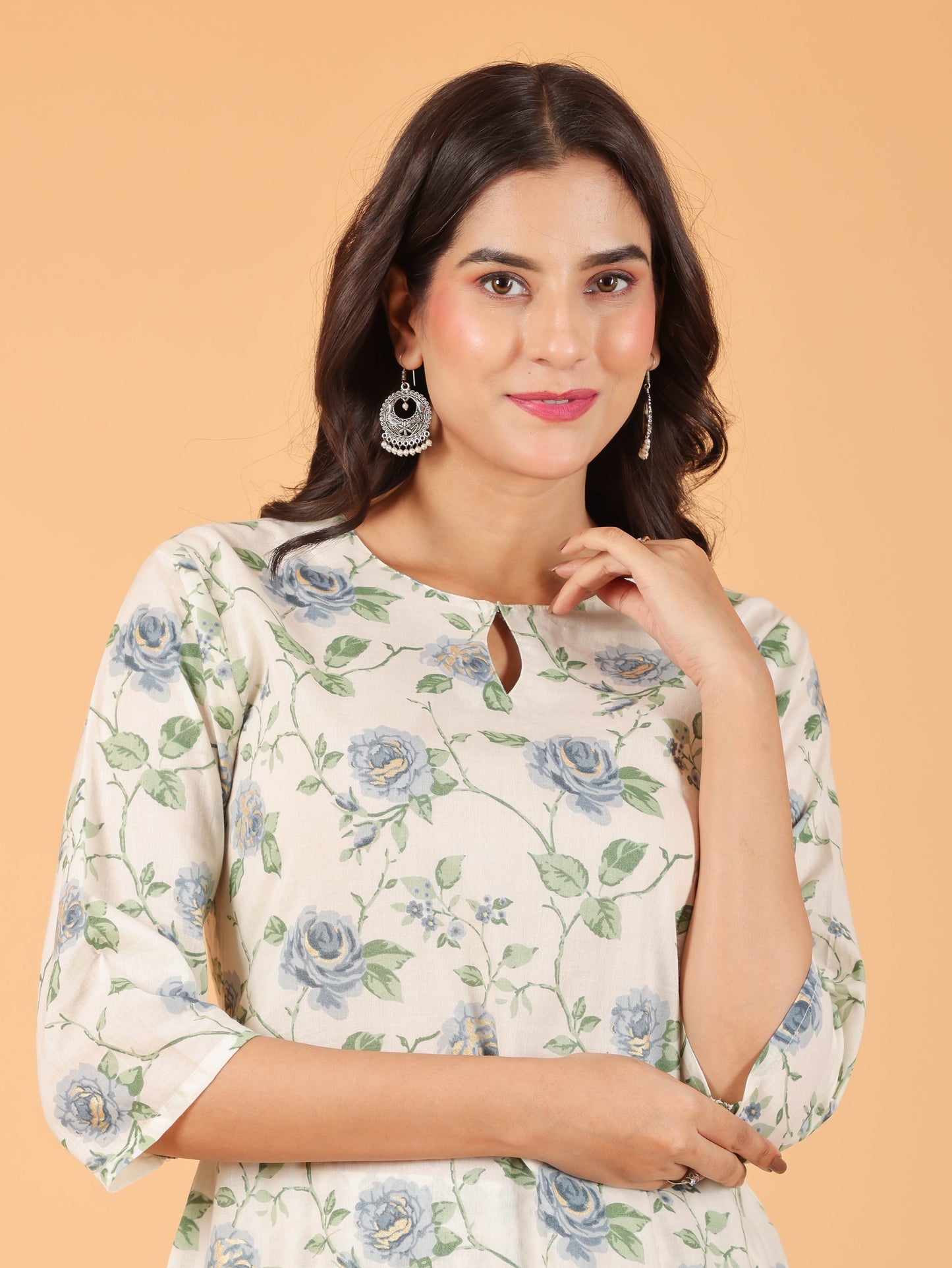 Soft Cotton Floral Kurta