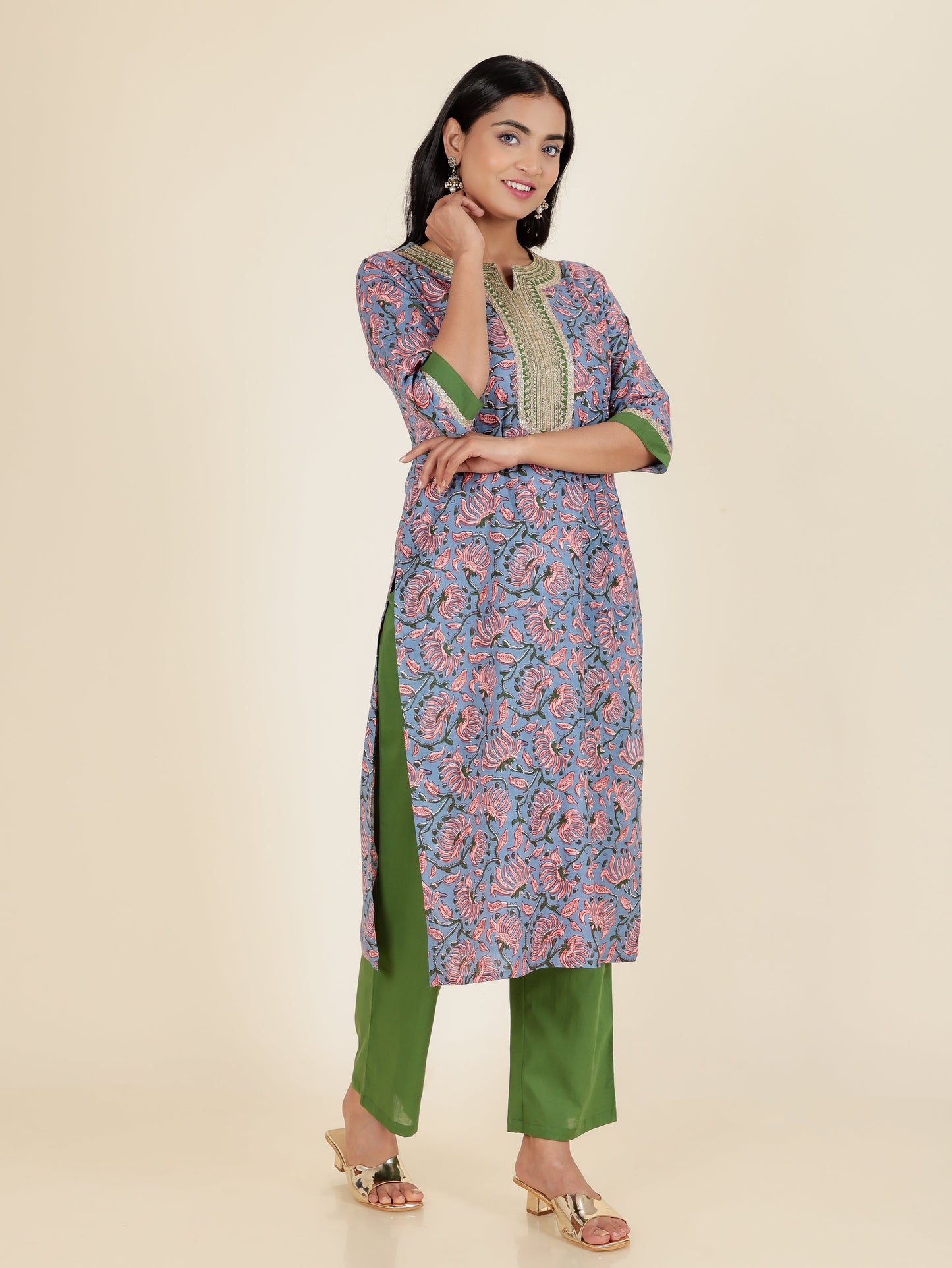 Soft Cotton Floral Kurta