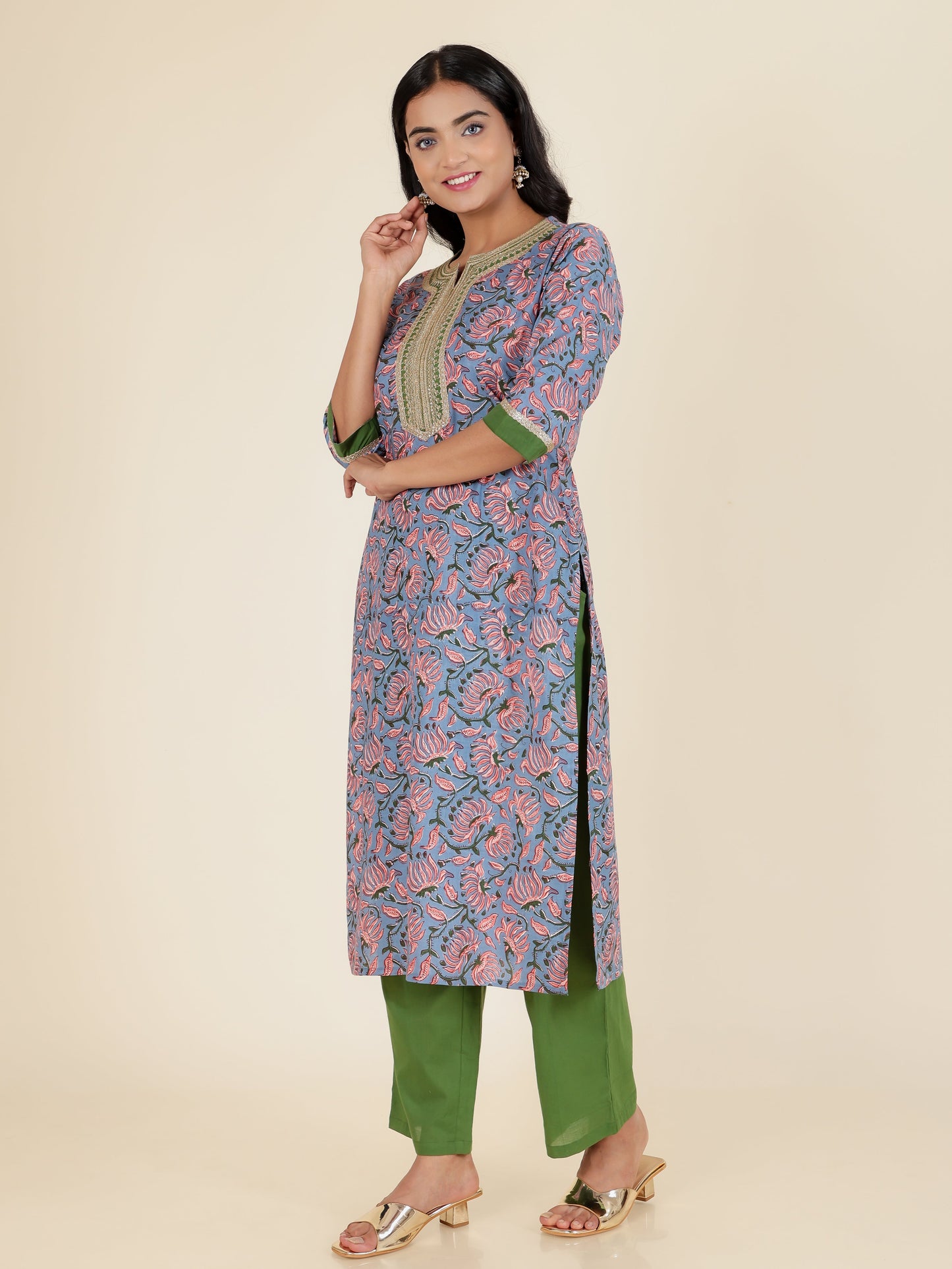 Soft Cotton Floral Kurta