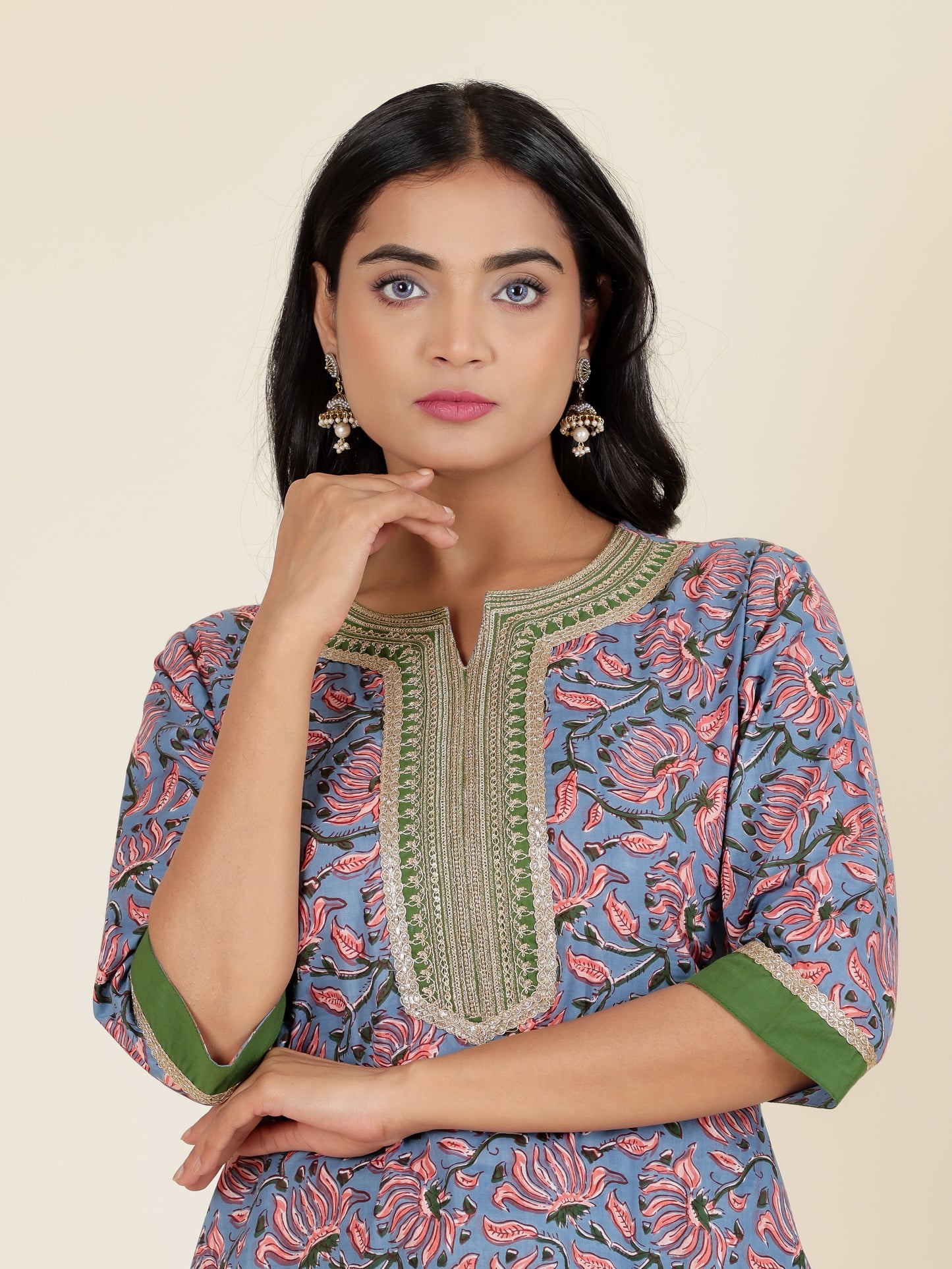 Soft Cotton Floral Kurta