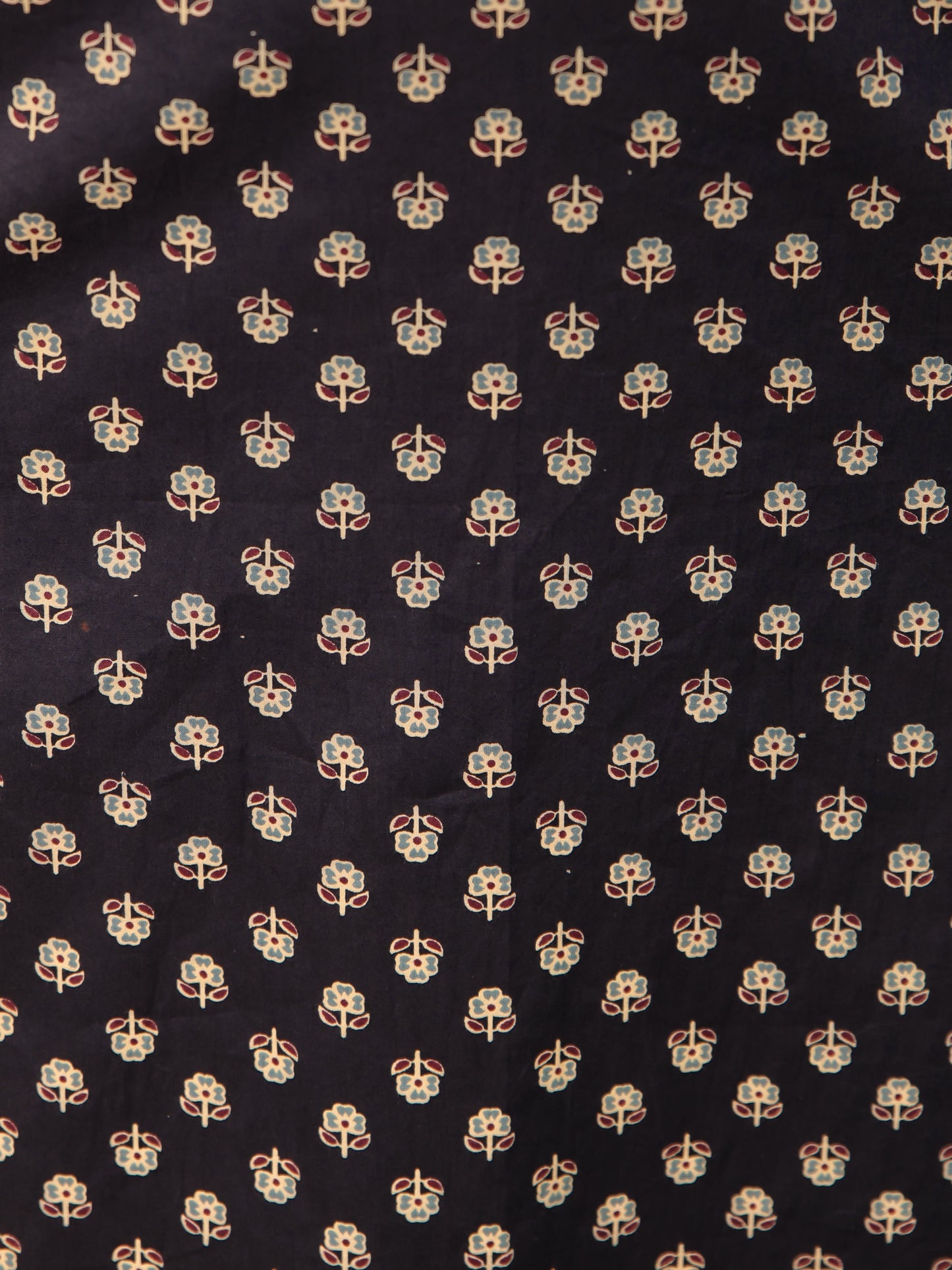 Soft Cotton Butti Straight Black Kurta