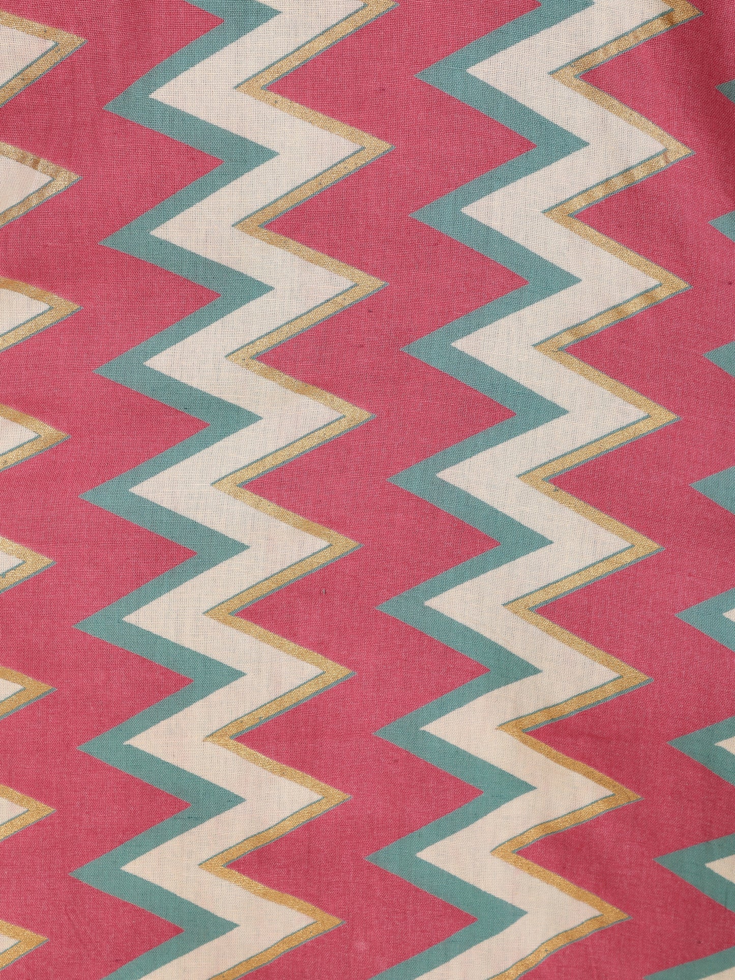 Linen Cotton Cheveron Pathani Pink Kurta