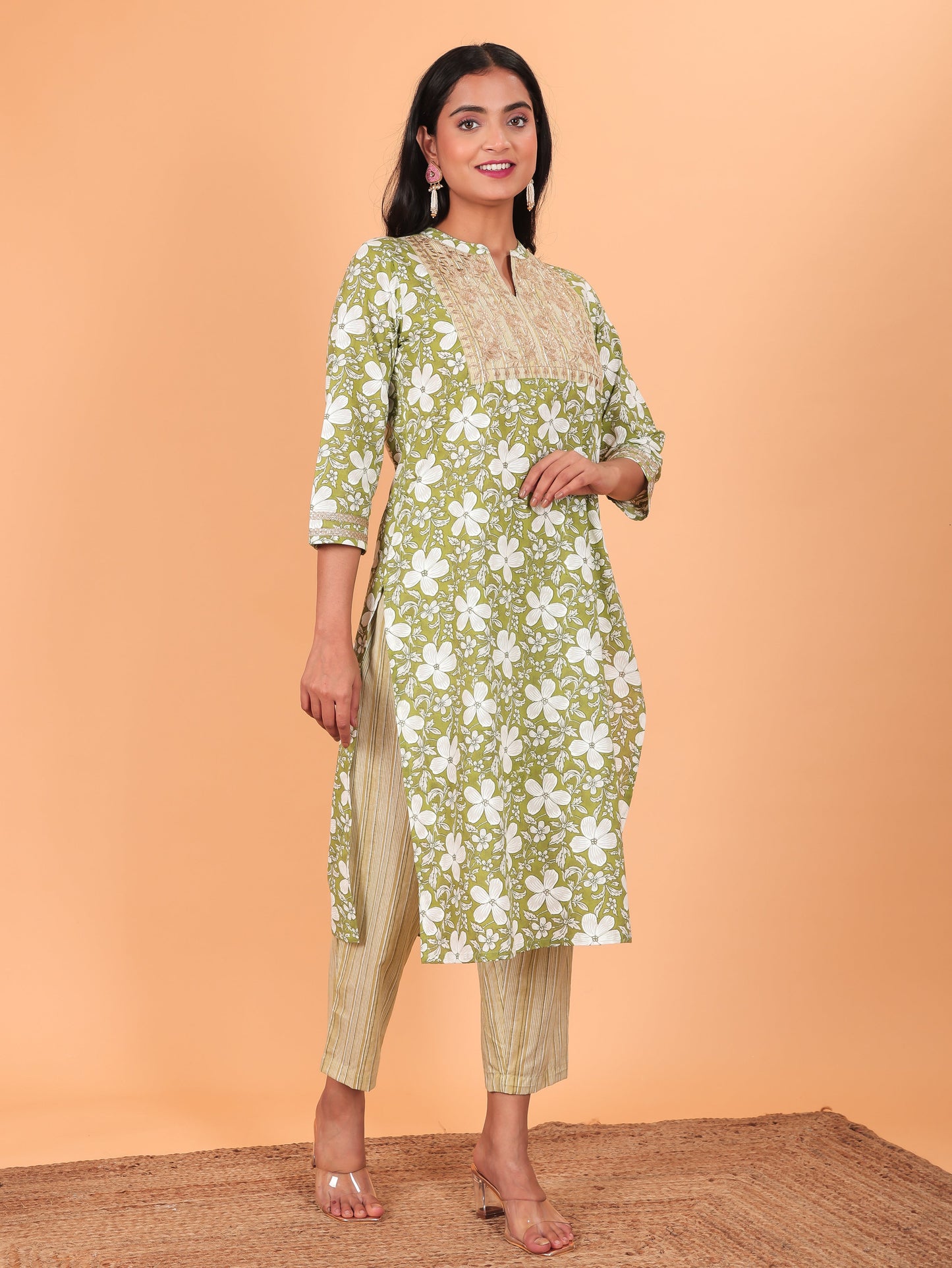 Soft Cotton Floral Kurta