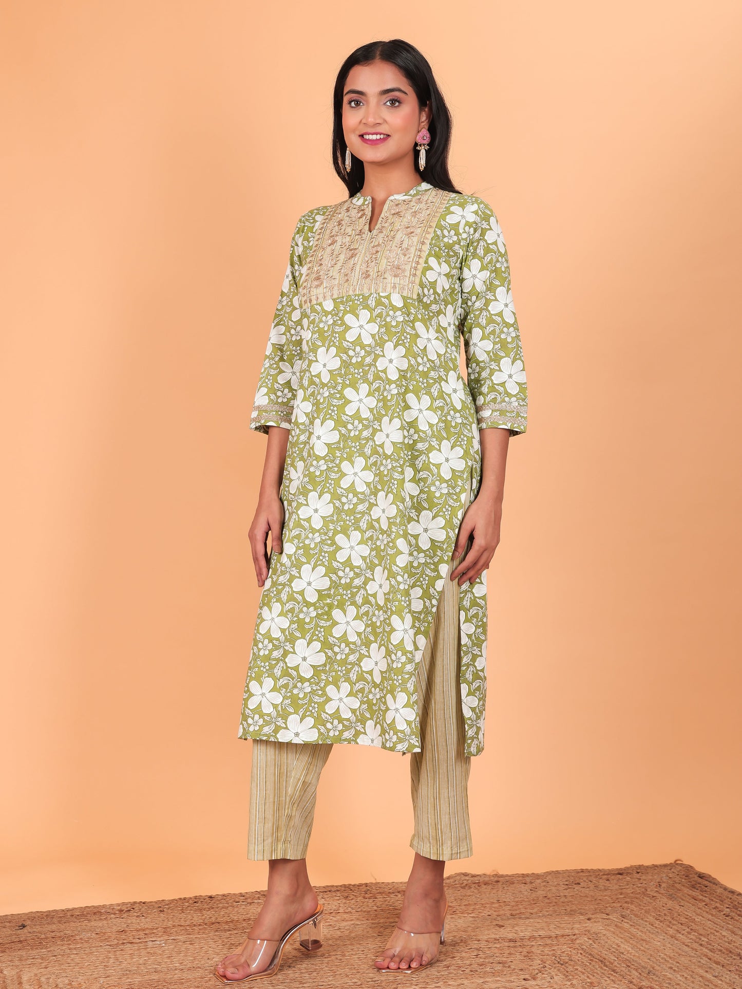 Soft Cotton Floral Kurta