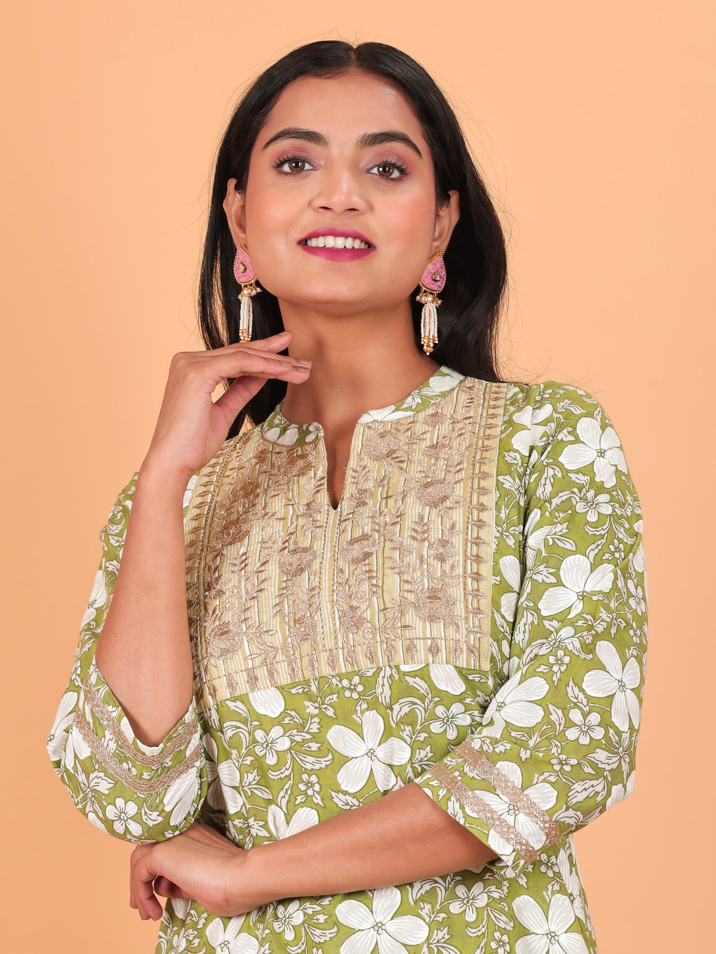 Soft Cotton Floral Kurta