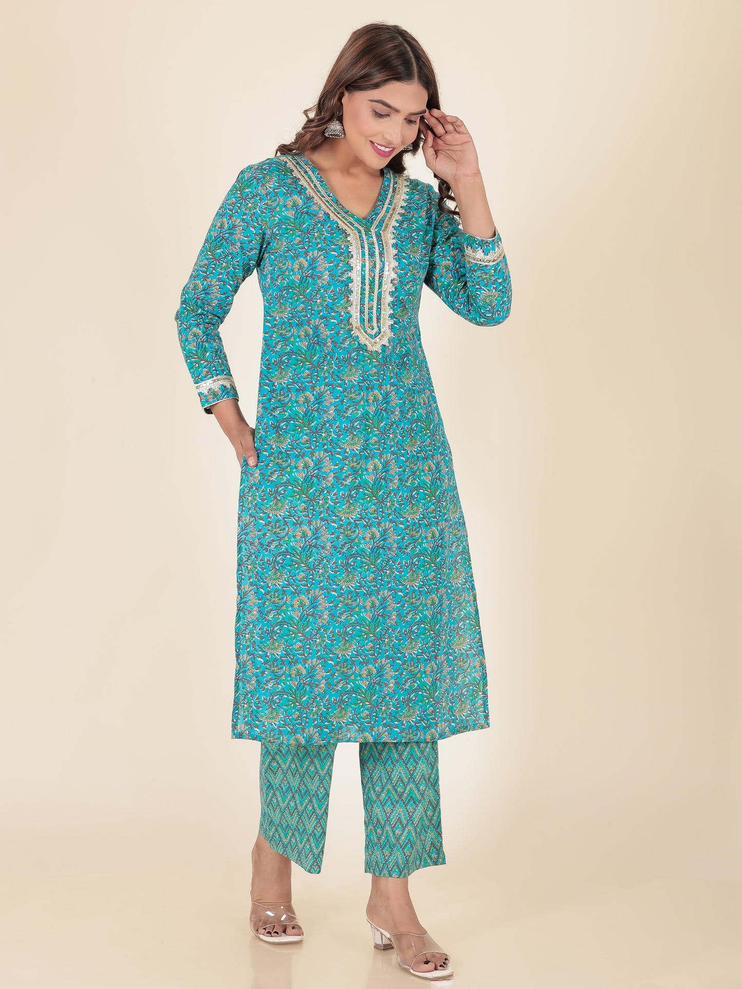 Soft Cotton Floral Kurta