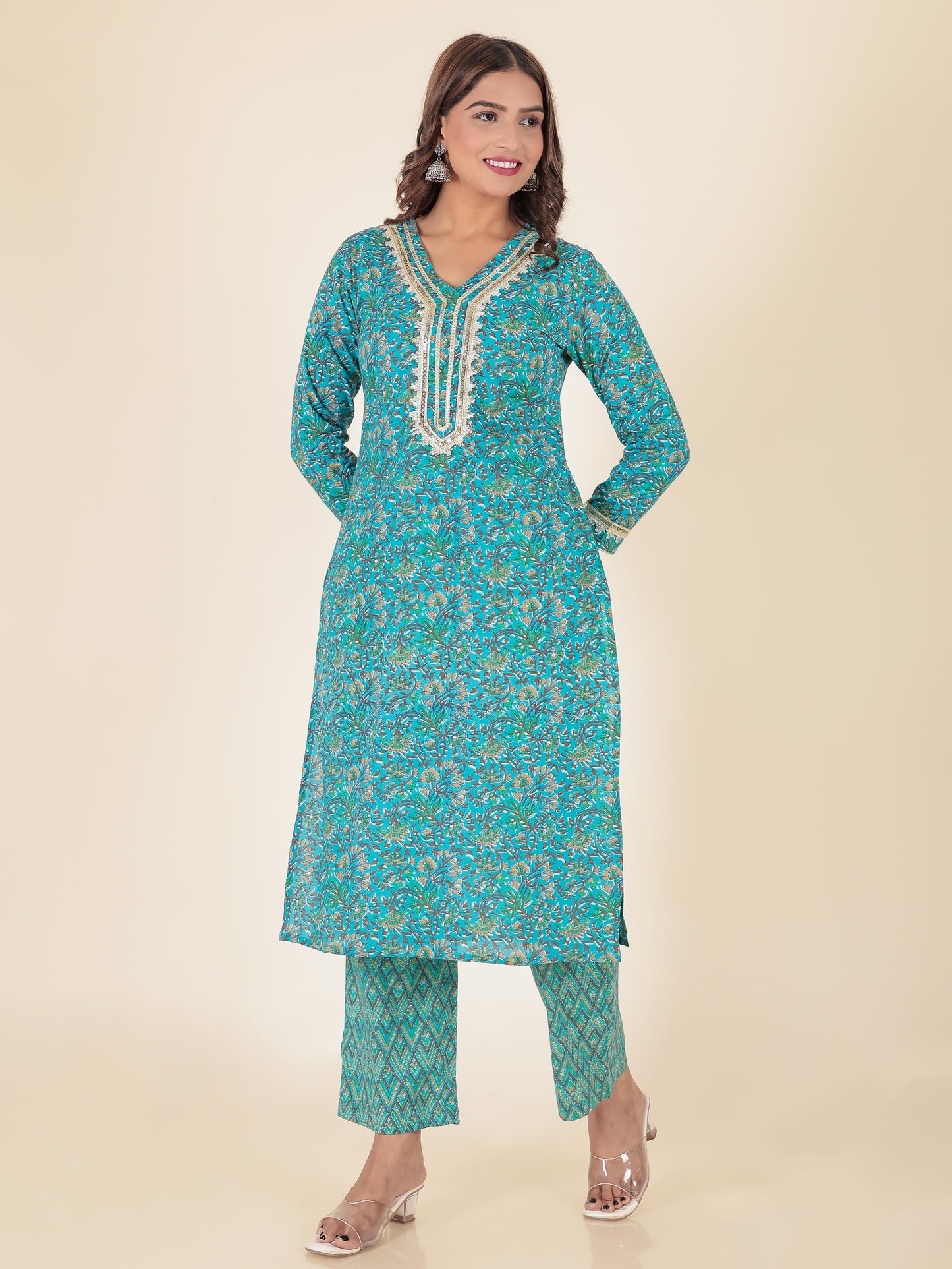 Soft Cotton Floral Kurta