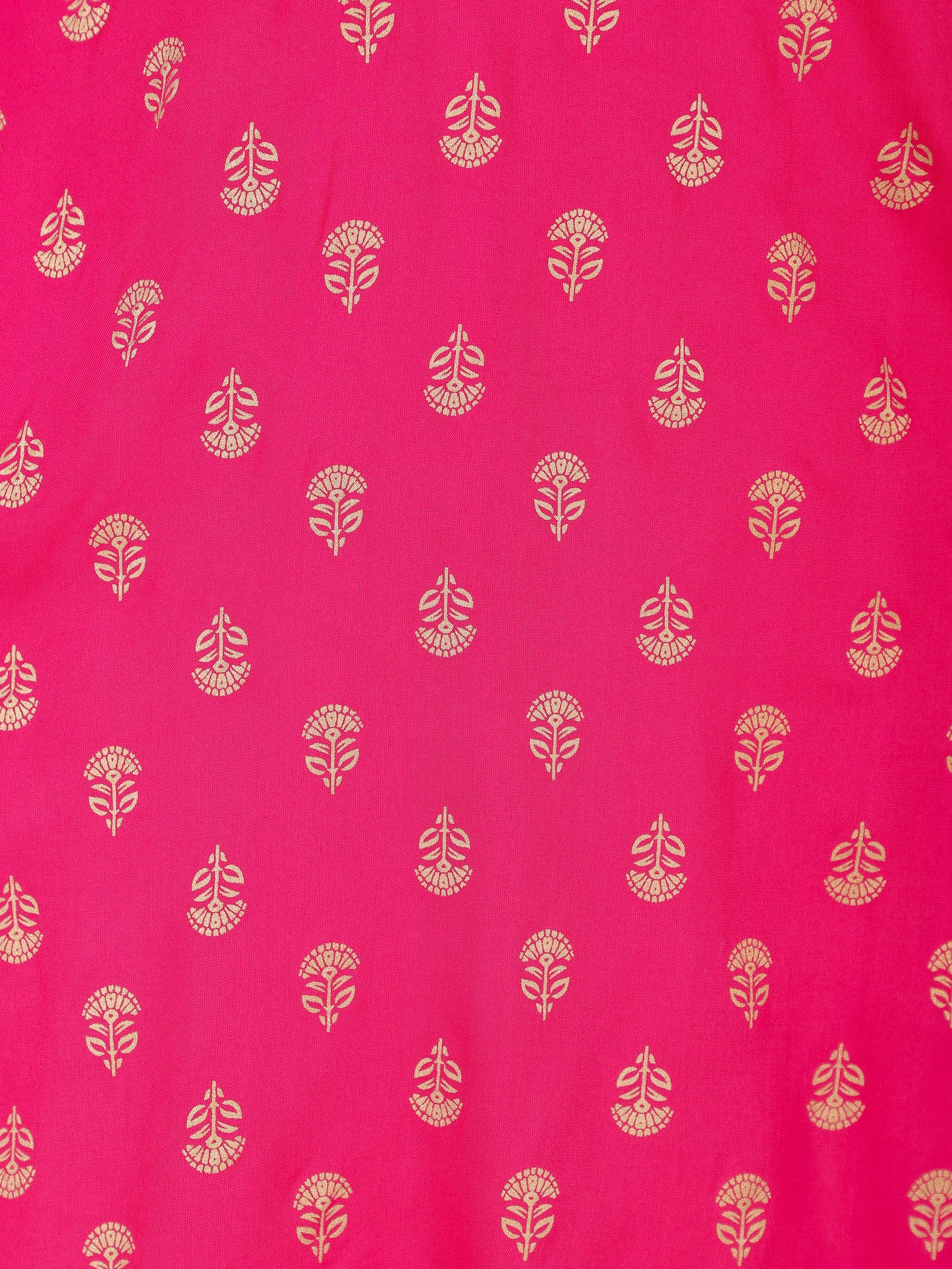 Viscose Gold foil Straight Pink Kurta