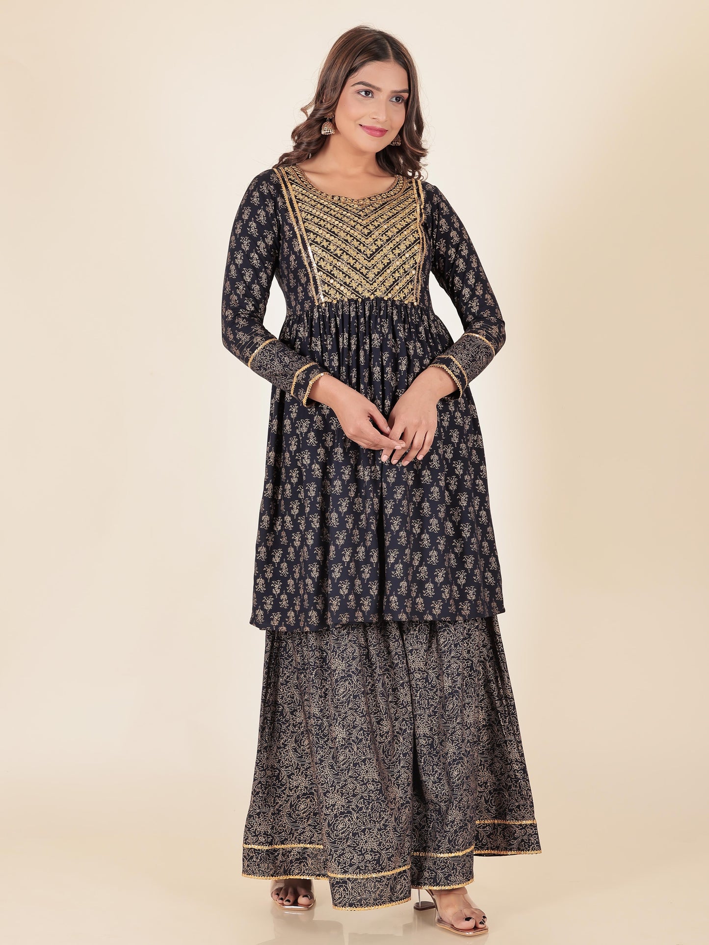 Rayon Gold foil Kurta