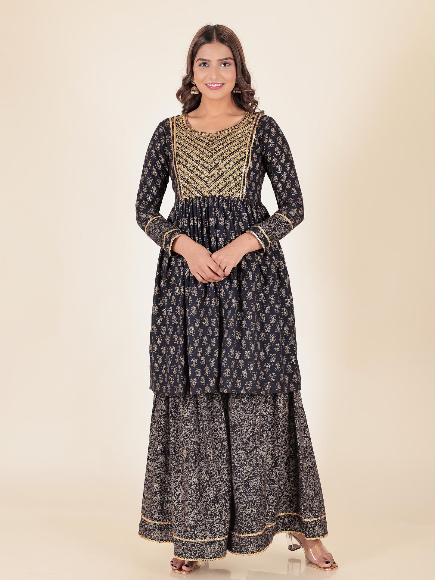 Rayon Gold foil Kurta