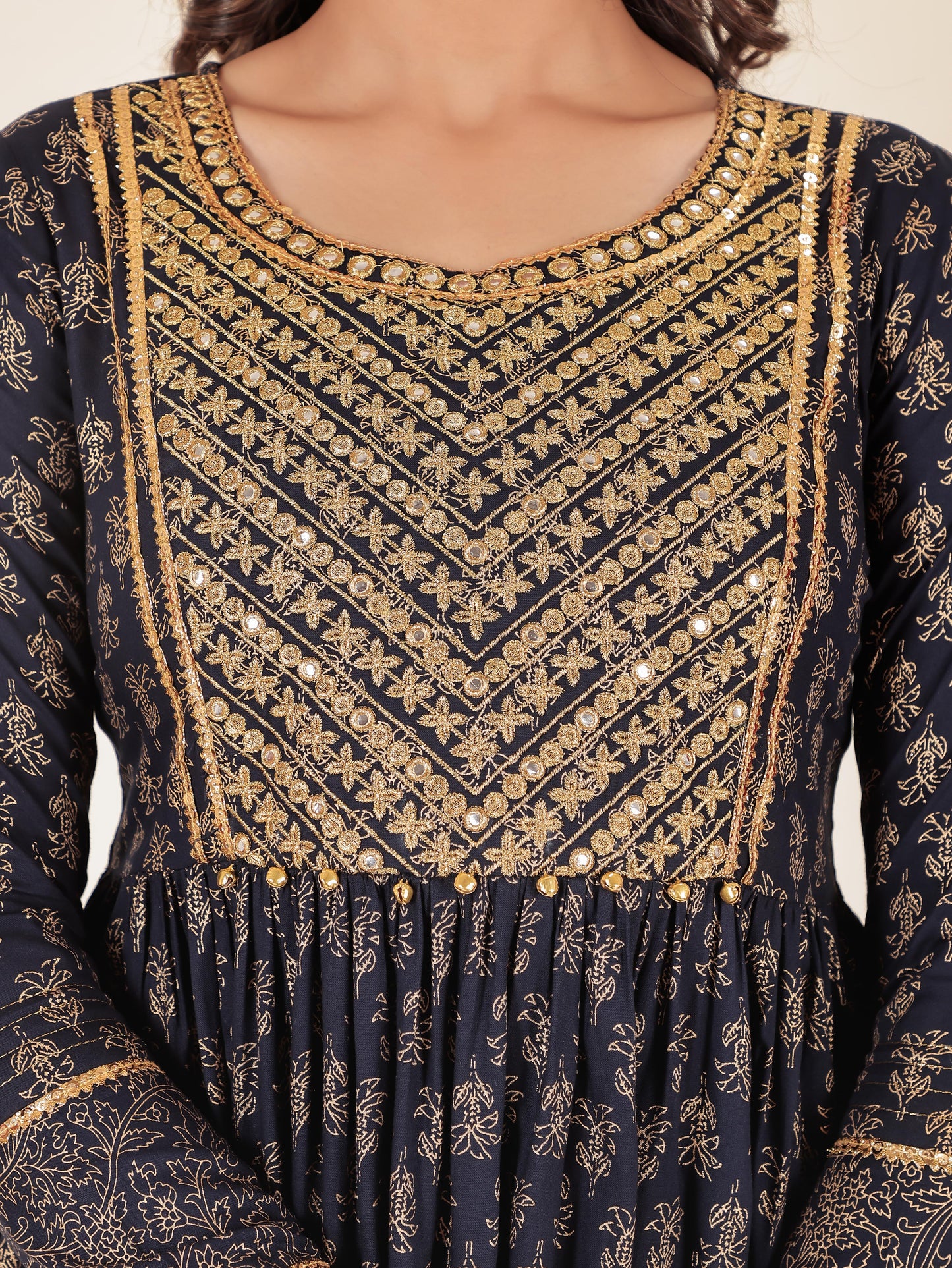 Rayon Gold foil Kurta