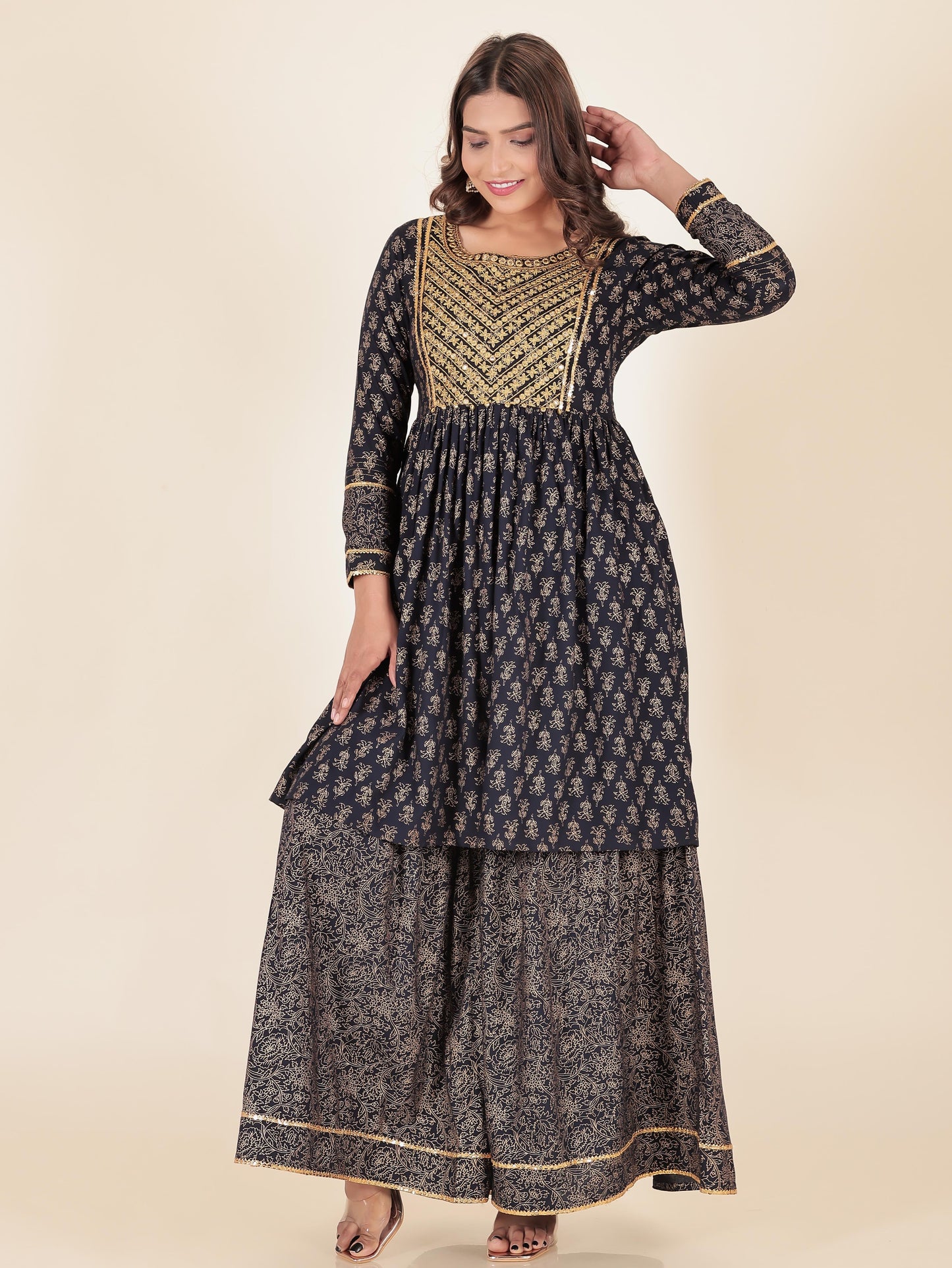 Rayon Gold foil Kurta