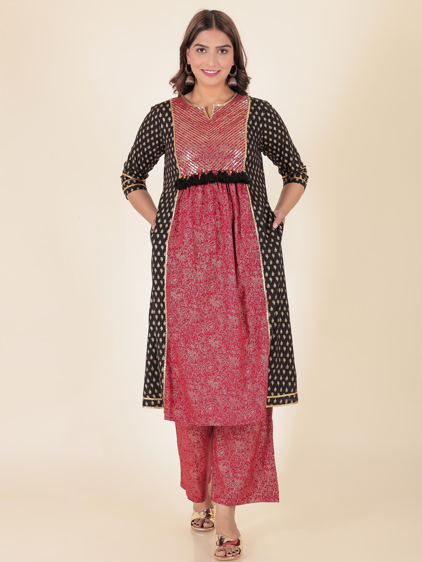 Rayon Gold foil Kurta