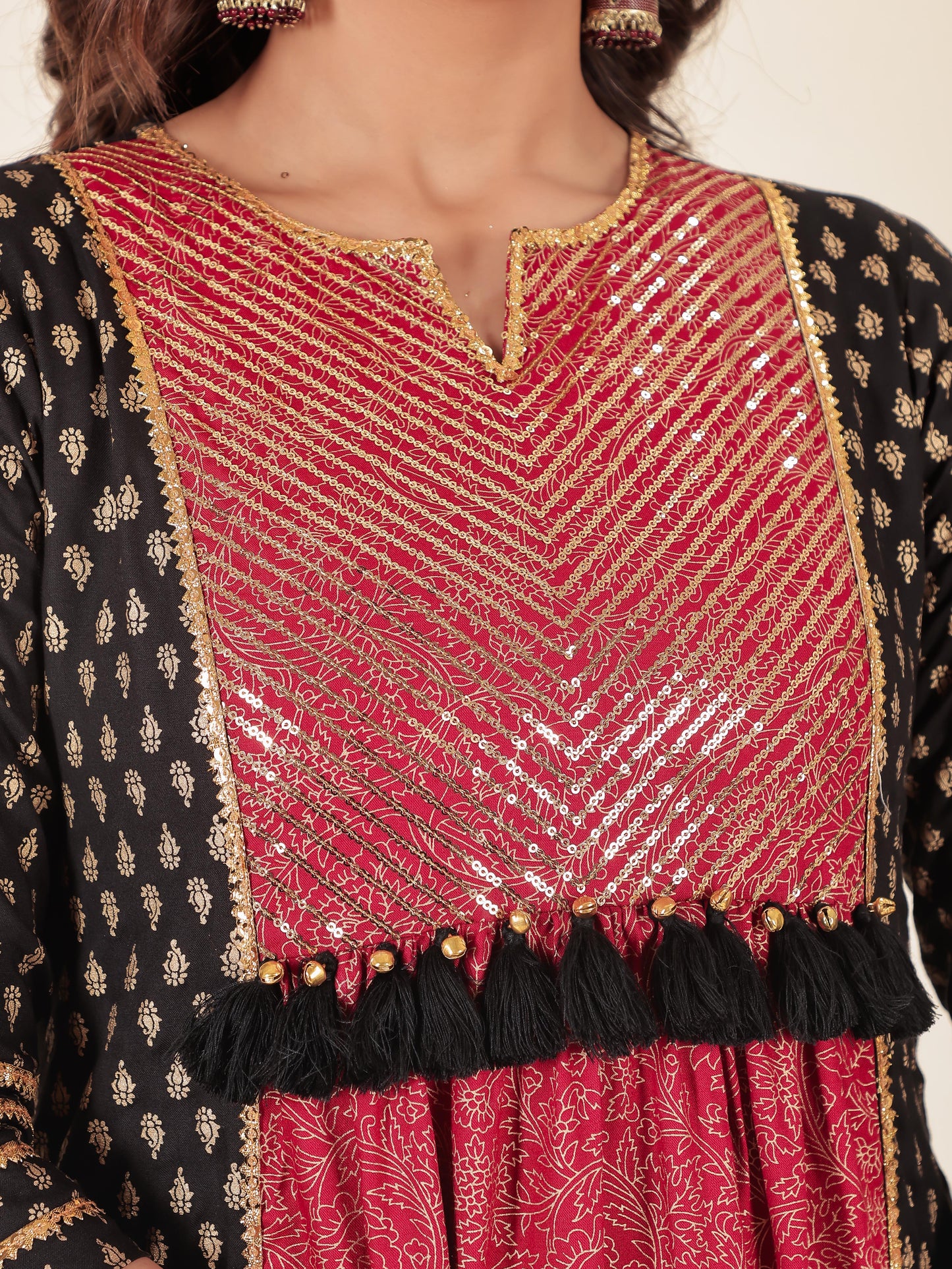 Rayon Gold foil Kurta