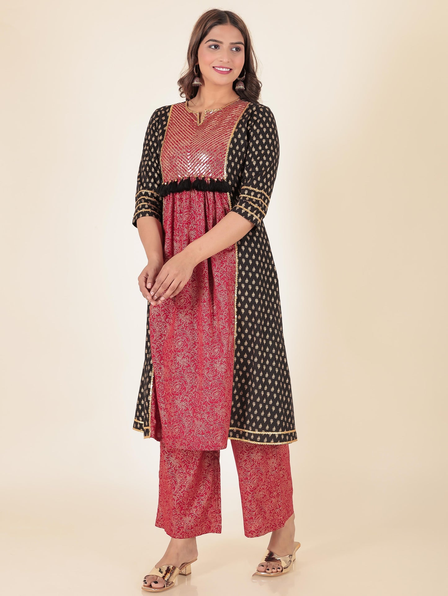 Rayon Gold foil Kurta