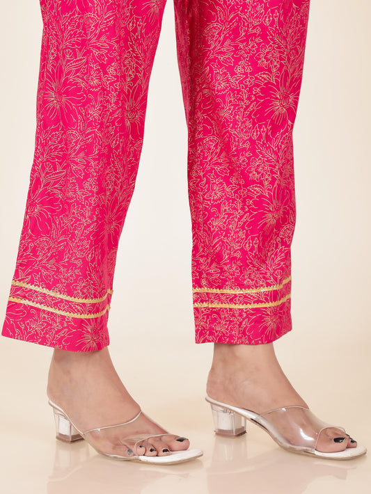 Soft Cotton Solid white Straight Trousers