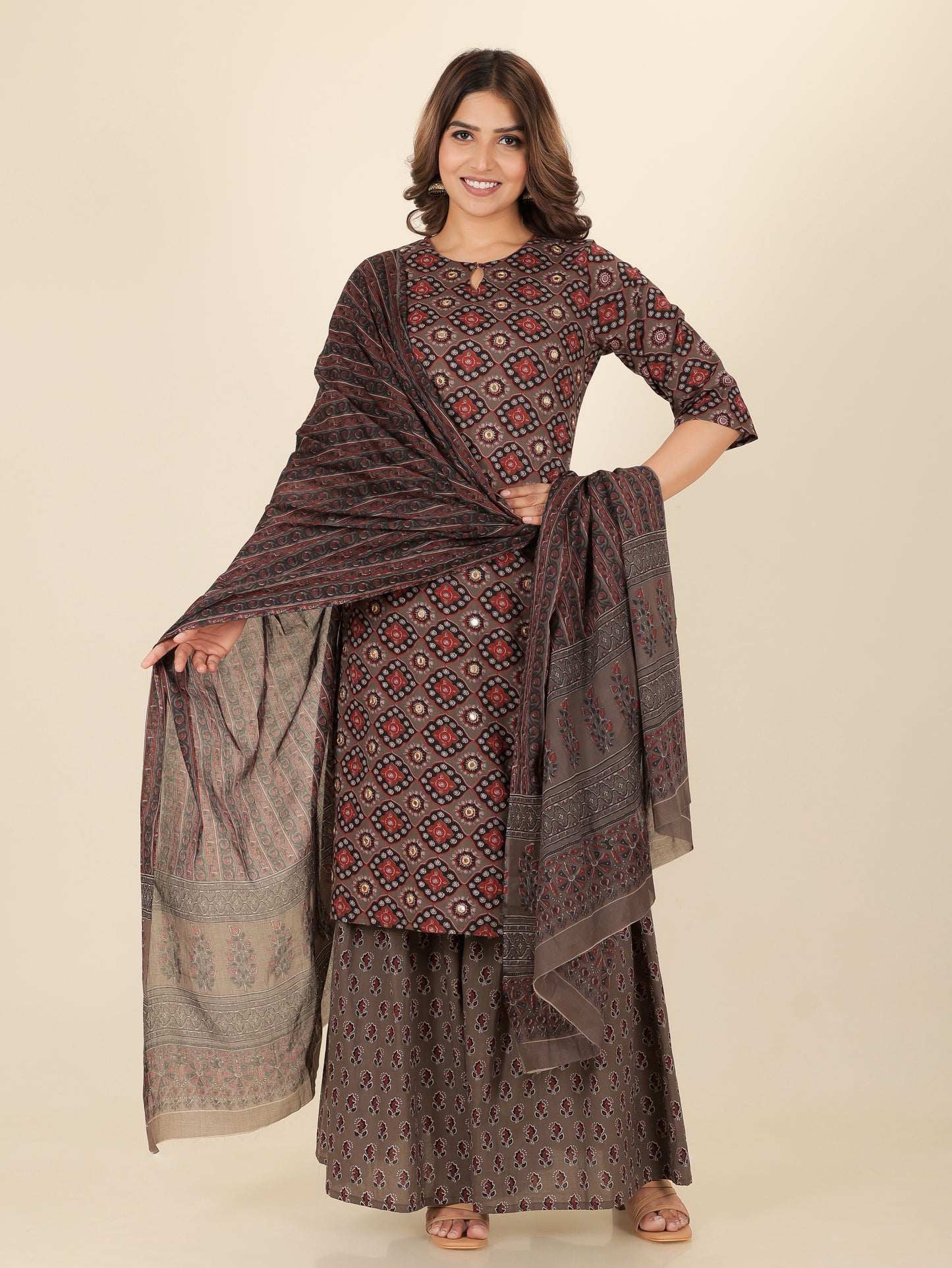 Soft Cotton Geometric Kurta