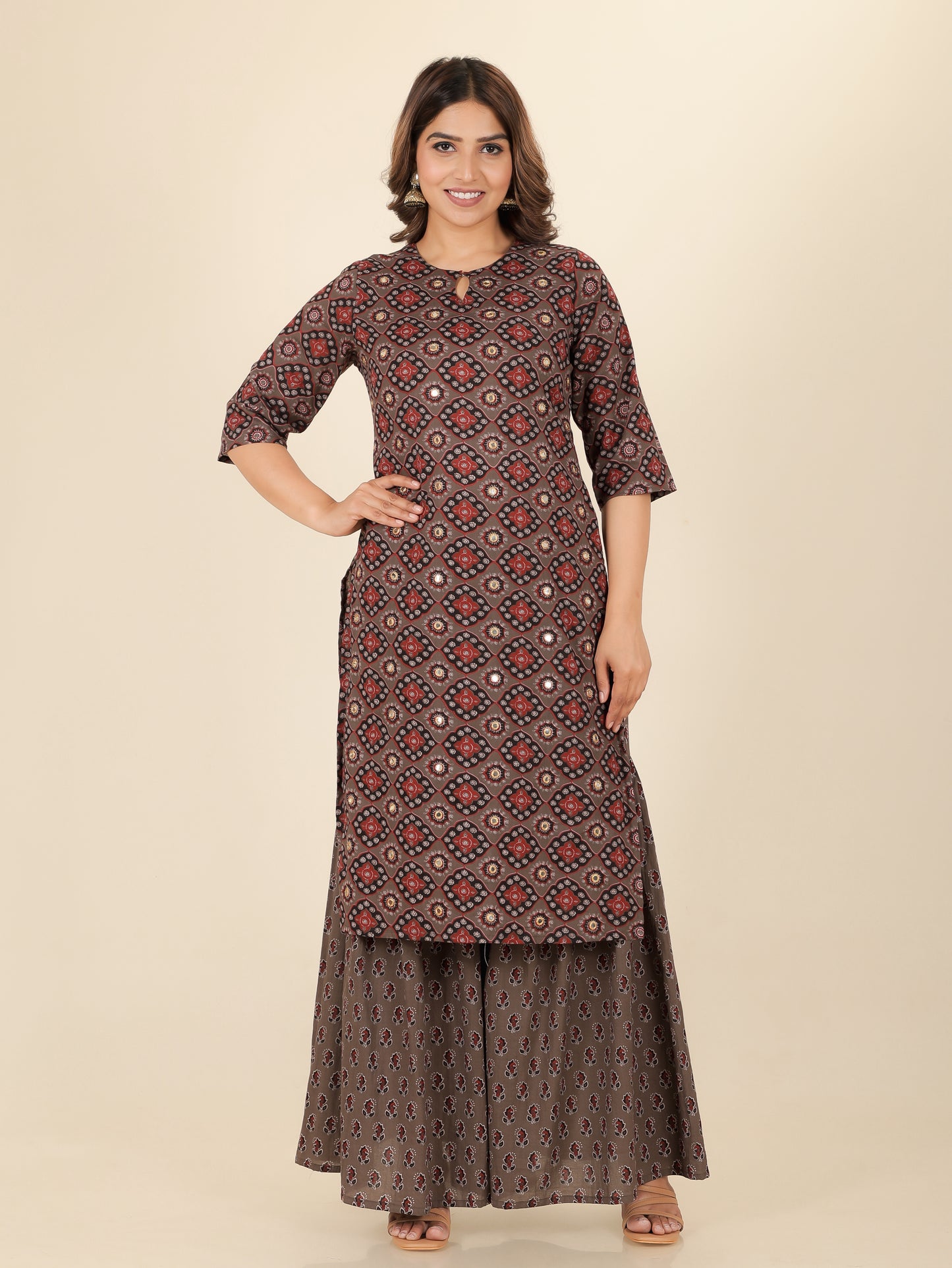 Soft Cotton Geometric Kurta