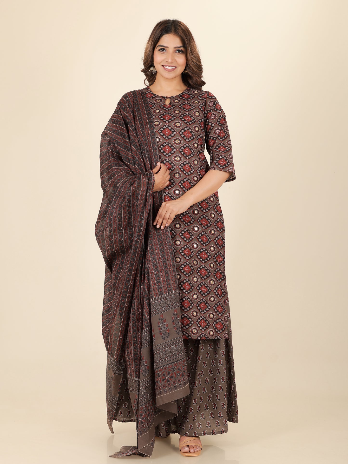 Soft Cotton Geometric Kurta