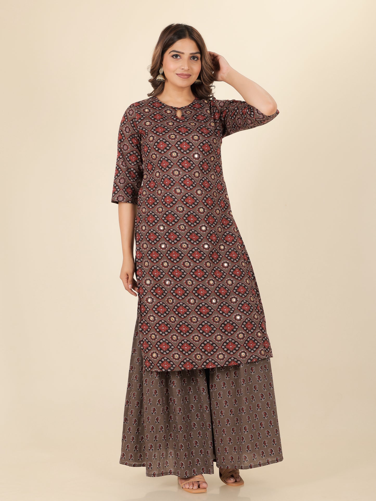 Soft Cotton Geometric Kurta