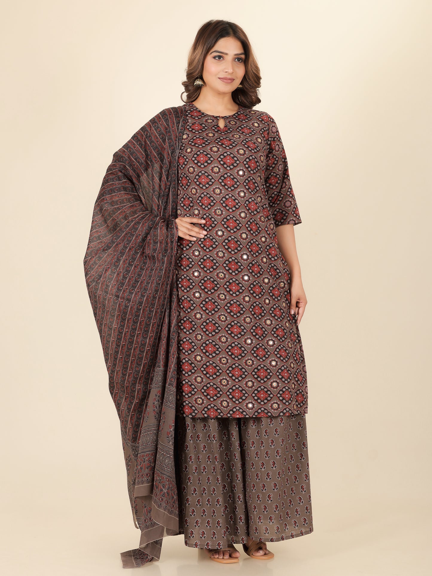 Soft Cotton Geometric Kurta