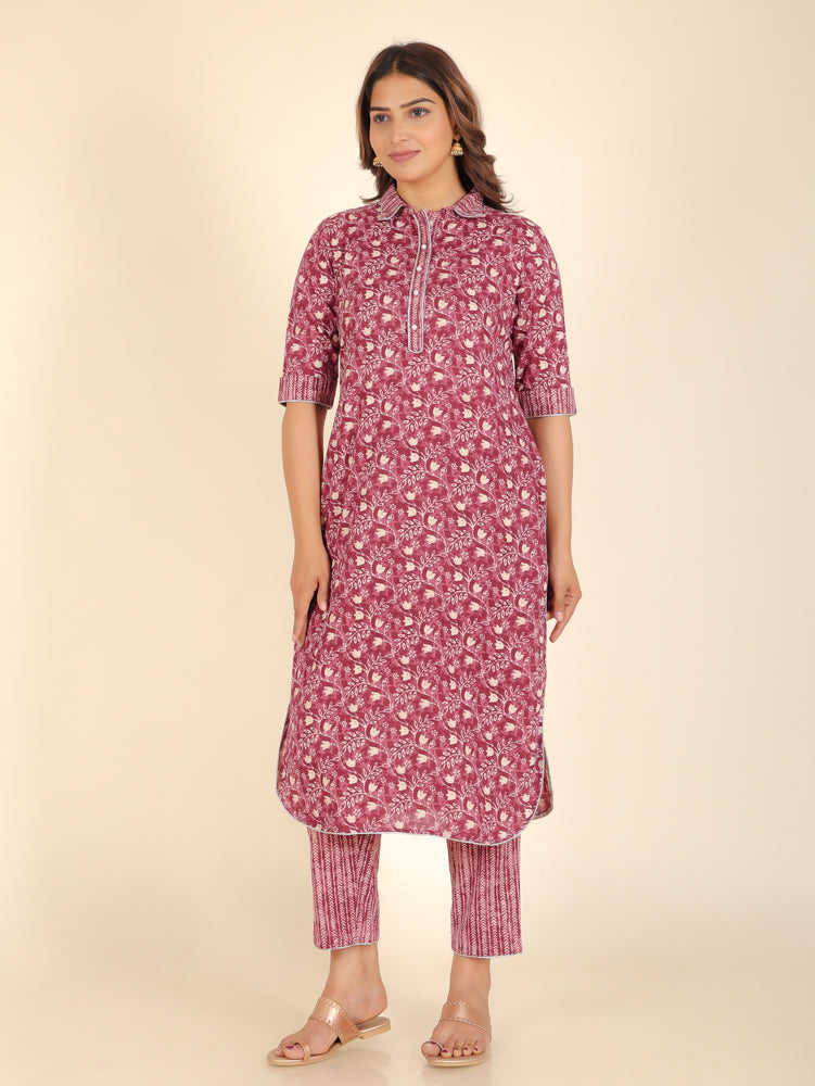 Soft Cotton Floral Kurta