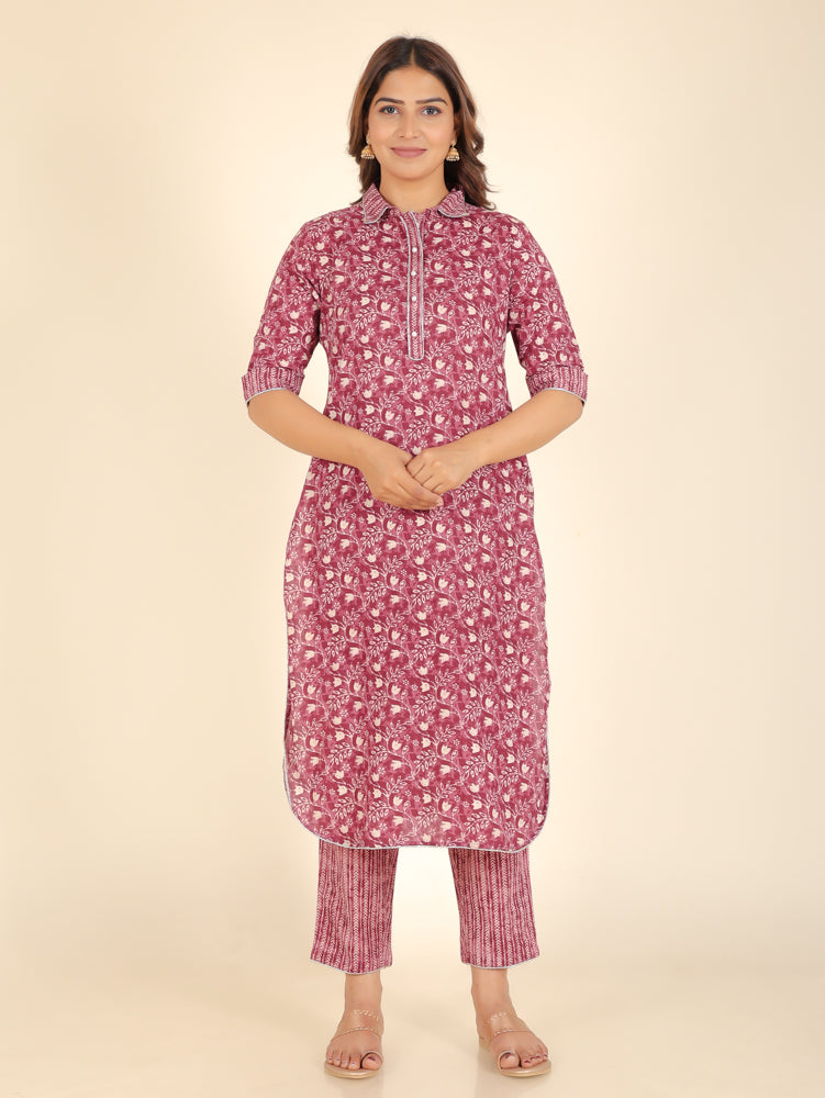 Soft Cotton Floral Kurta