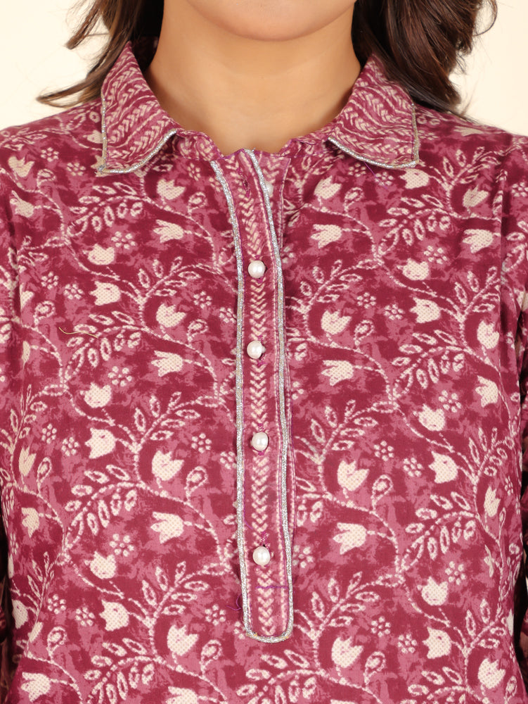 Soft Cotton Floral Kurta