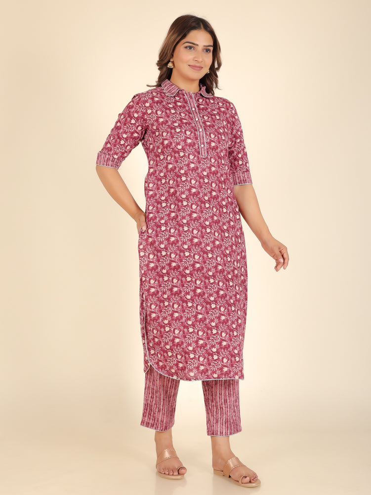 Soft Cotton Floral Kurta