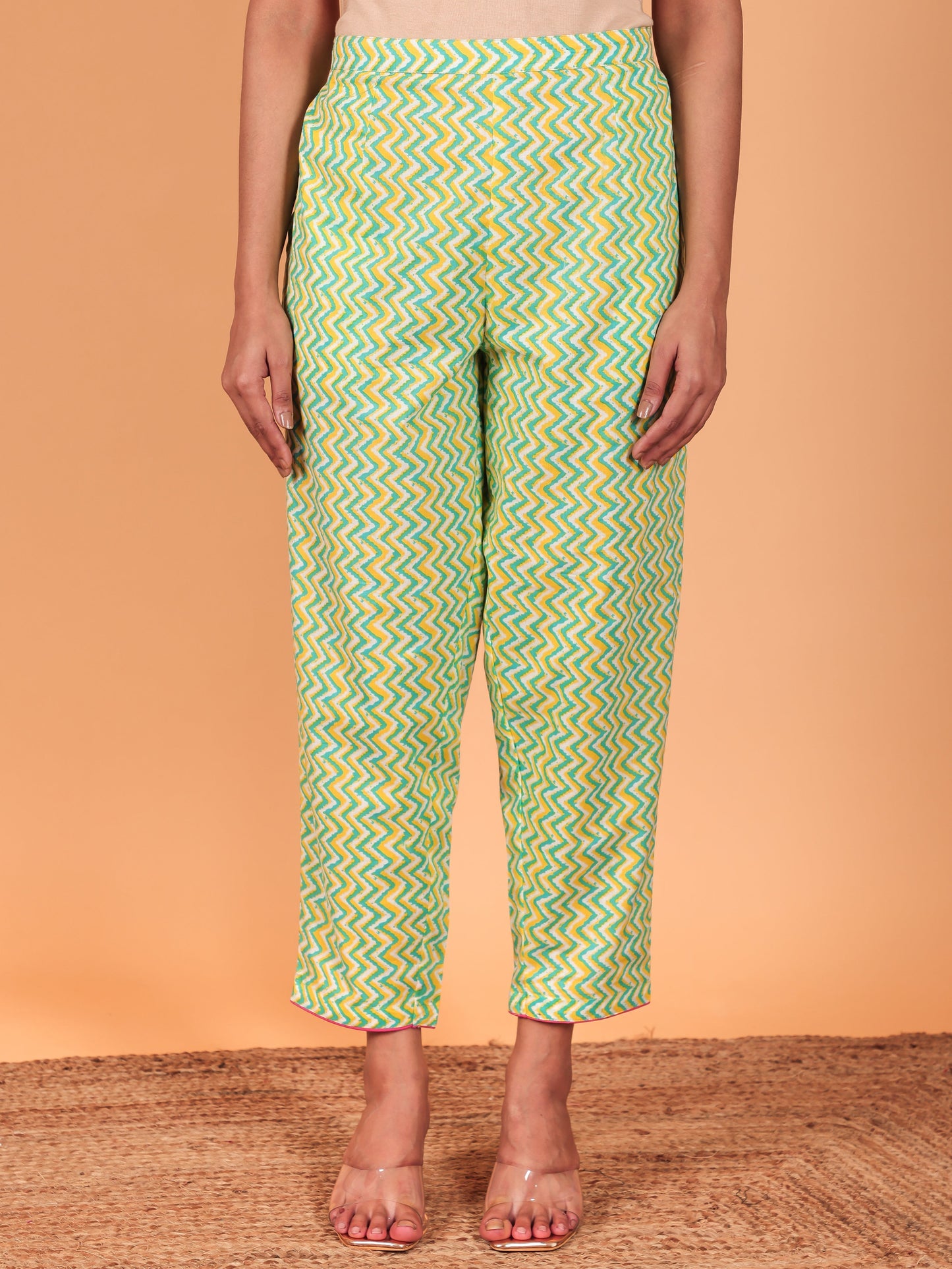 Soft Cotton Ikat Pathani Turquoise Kurta
