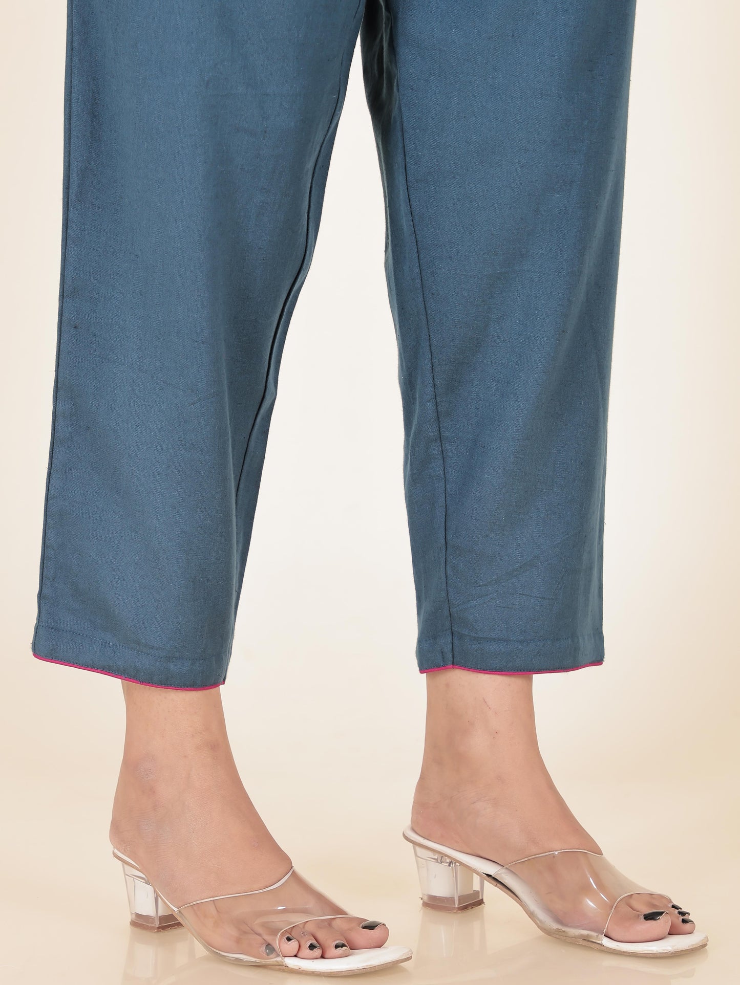 Linen Cotton Floral Pathani Beige Kurta