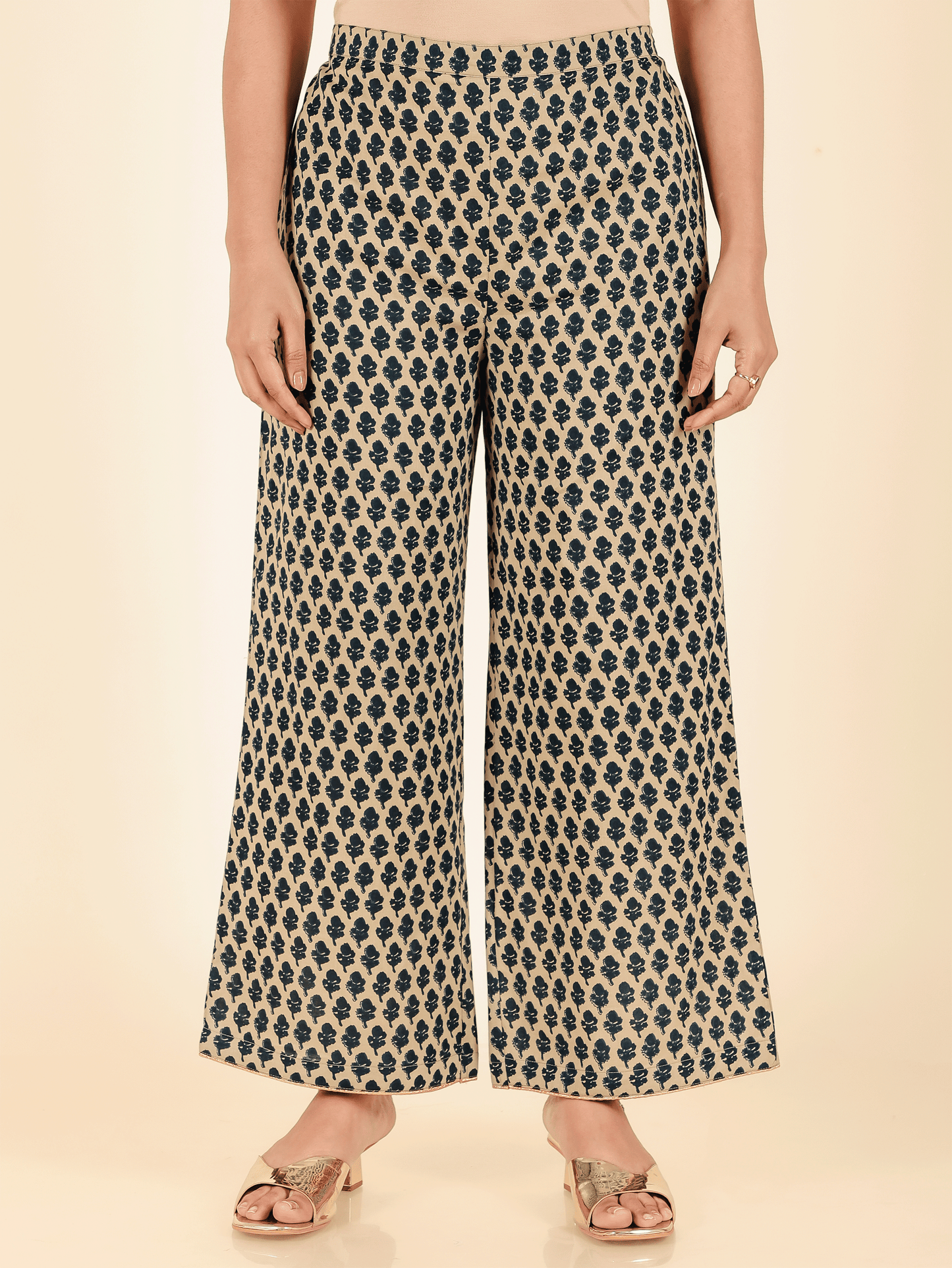 Soft Cotton Floral Blue Palazzo