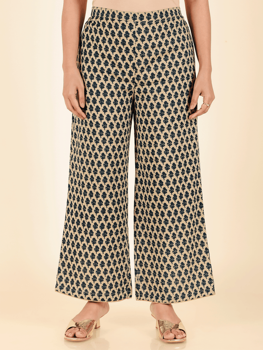 Soft Cotton Floral Blue Palazzo