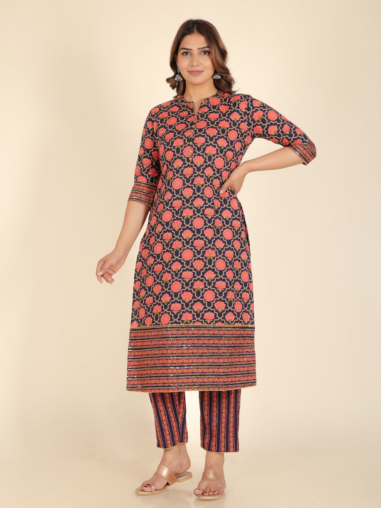 Soft Cotton Floral Kurta