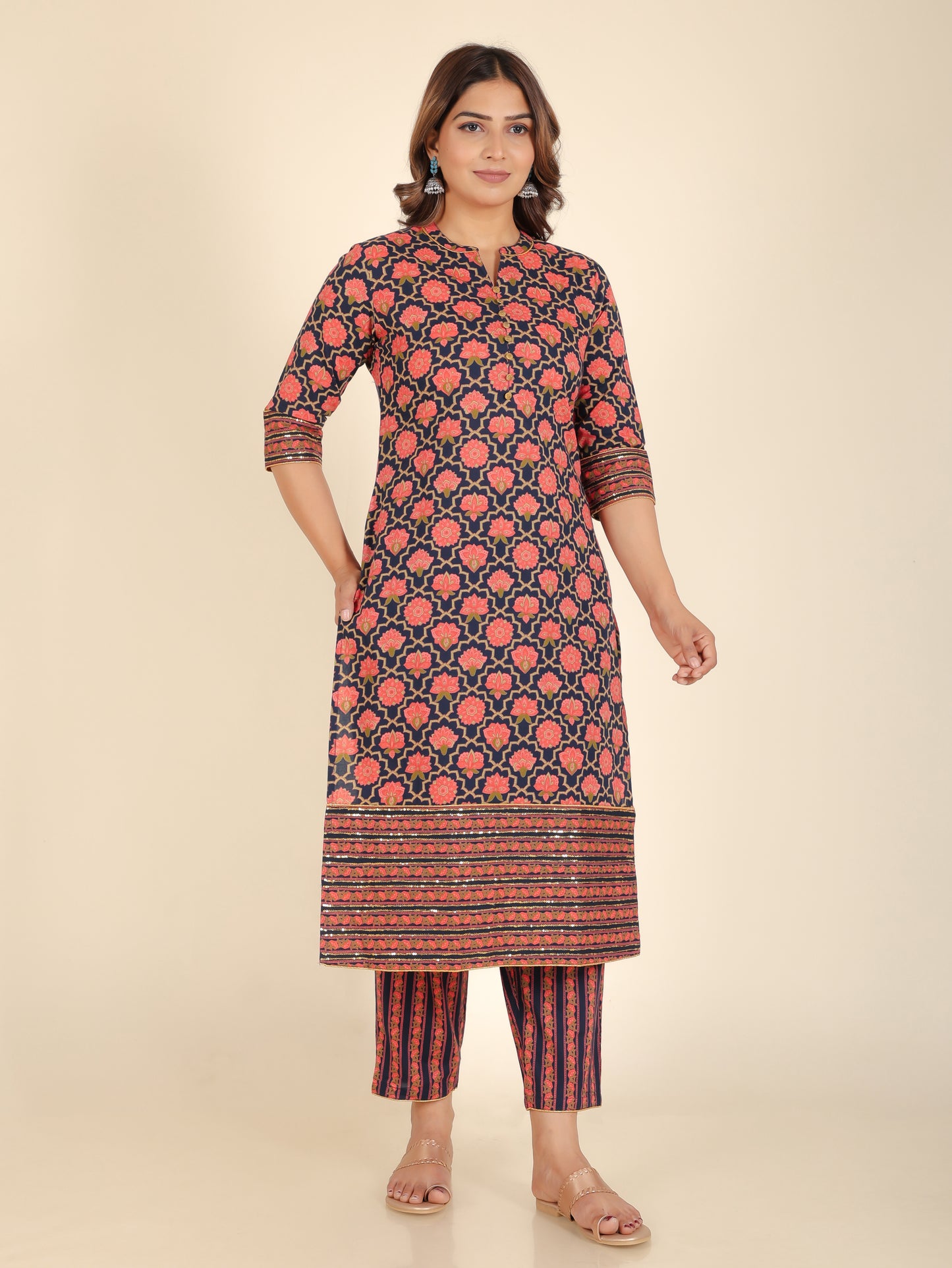 Soft Cotton Floral Kurta